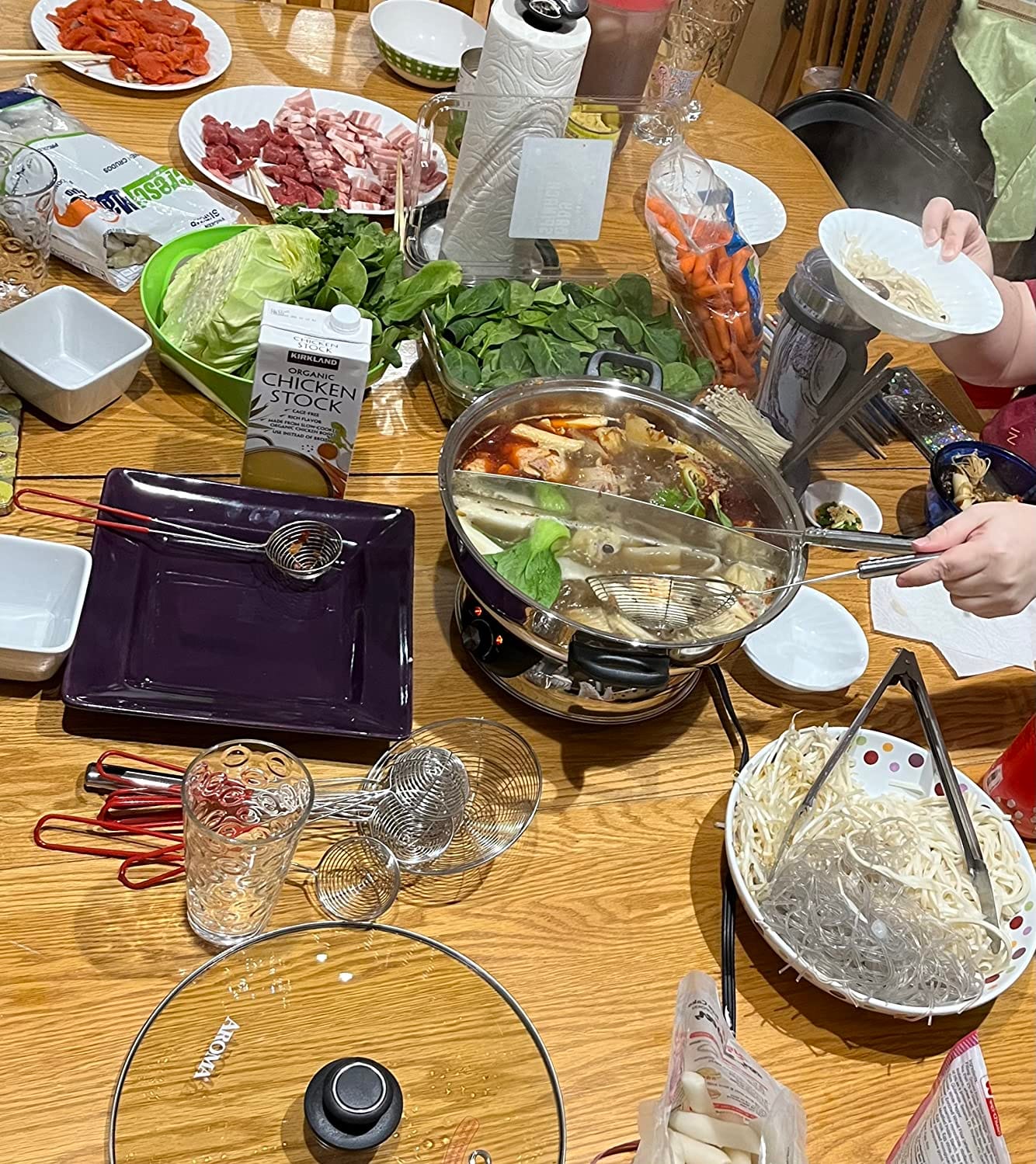 Aroma Housewares ASP-610 Dual-Sided Shabu Hot Pot, 5Qt, Stainless Steel customer photo 2