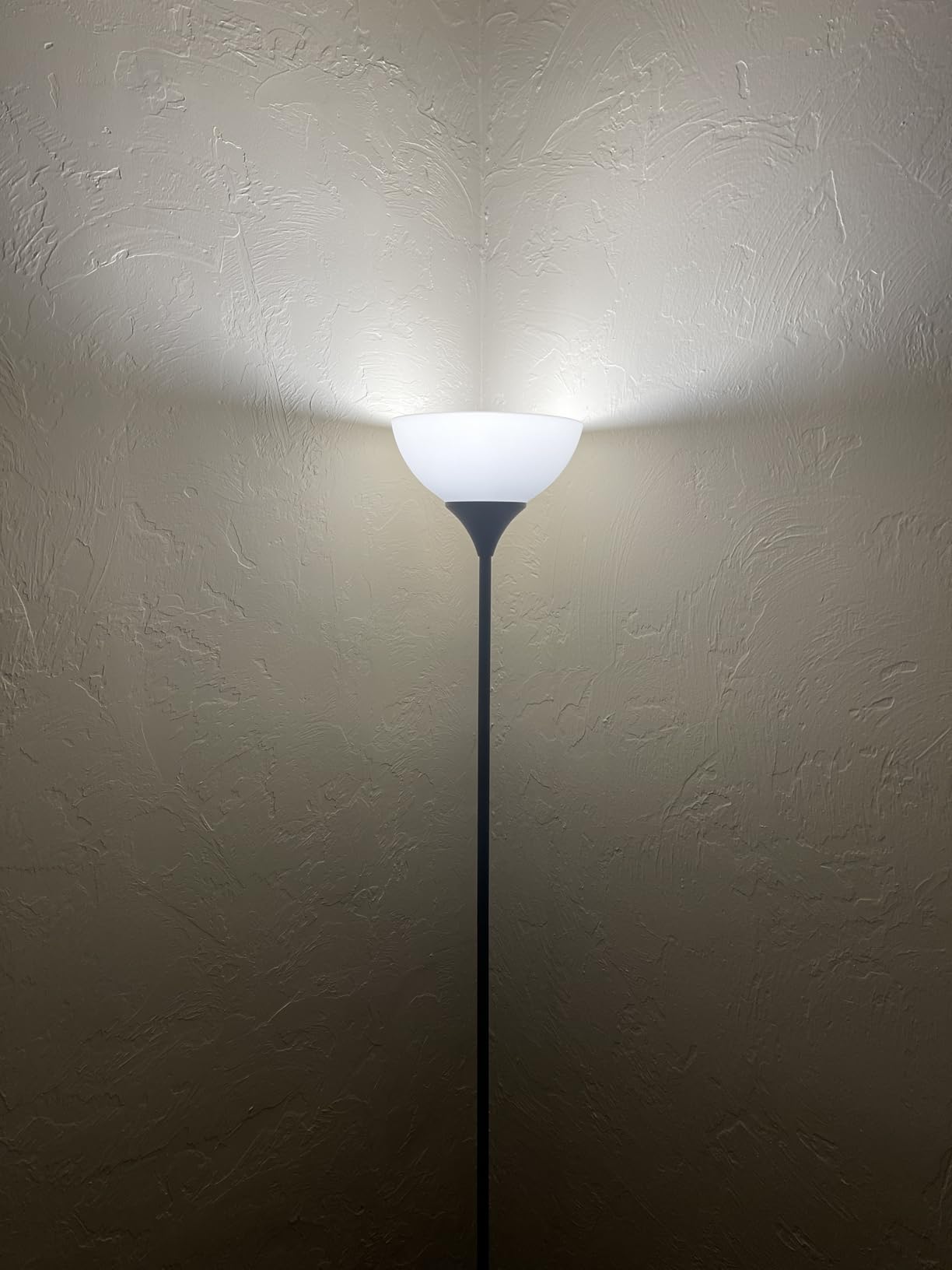 PESRAE Floor Lamp, Remote Control, Stepless Brightness & Color Temperature | LED Bulb Included; 3000K-6000K Adjustment, Torchiere Lamp for Living Room, Bedroom or Office, Matte Black customer photo 1