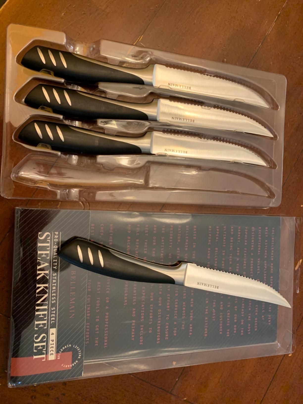 Bellemain Steak Knife Set of 8, Serrated Stainless Steel, Dishwasher Safe | Ergonomic Handle Design, Rust-Resistant Blades, Precision Serrated Edges, Enhanced Dining Experience at Home & Restaurants customer photo 1