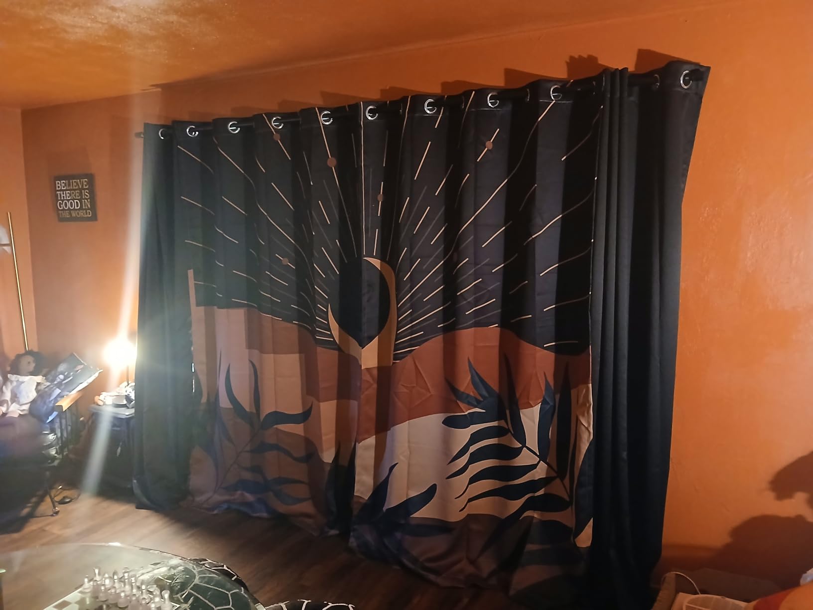 Joydeco Blackout Curtains for Bedroom 84 Inch - Black Out Curtains with Grommets Thermal Insulated Room Darkening Light Blocking, Noise Reducing & Wrinkle-Free Drapes for Living Room Windows, 2 Panels customer photo 2