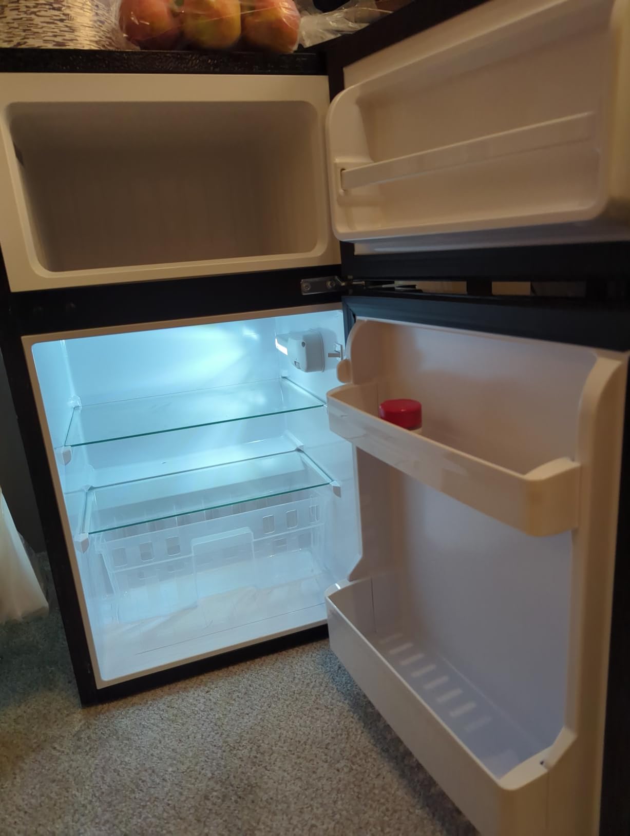 EUHOMY 3.2 Cu.Ft Mini Fridge with Freezer, 2 Door Mini Refrigerator, Black | LED Light, Adjustable Temperature, Adjustable Shelves, Reversible Door, Compressor Cooling, Low Noise, Bedroom Use, Dorm Use customer photo 2