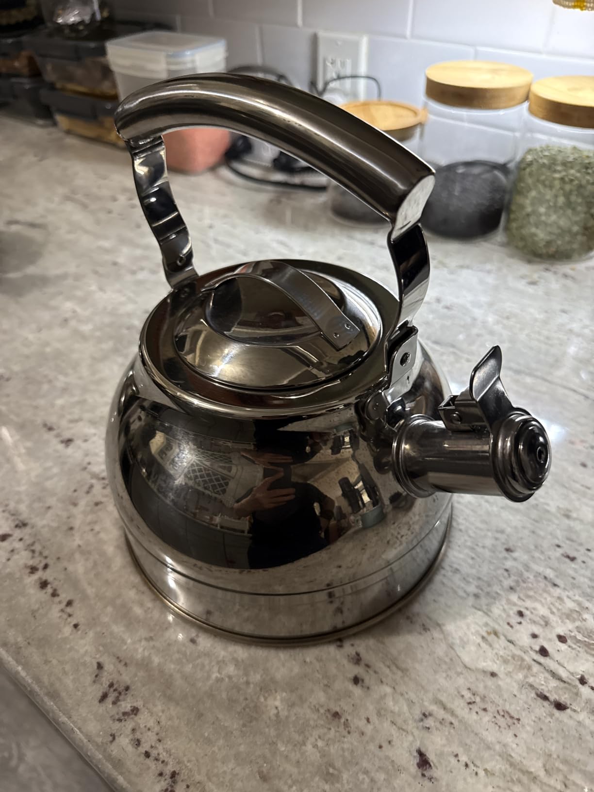 GIPFEL INTERNATIONAL Whistling Tea Kettle Stovetop - Food Grade Stainless Steel Teapot for Stove Top with Ergonomic Handle for Gas, Induction, Electric Stovetops 2.3 Quart customer photo 1