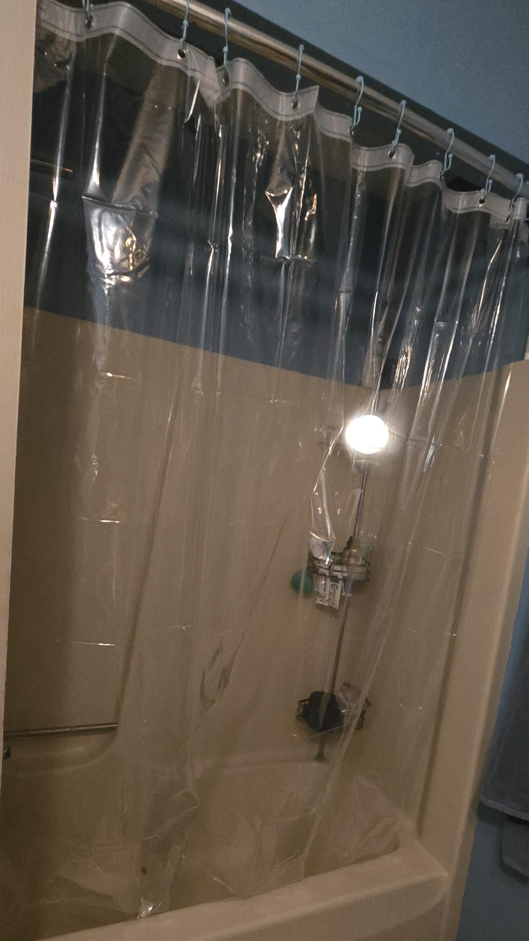 EHZNZIE Crystal Clear Shower Curtain Liner 72x72, PEVA Waterproof, 3 Weighted Magnets customer photo 2
