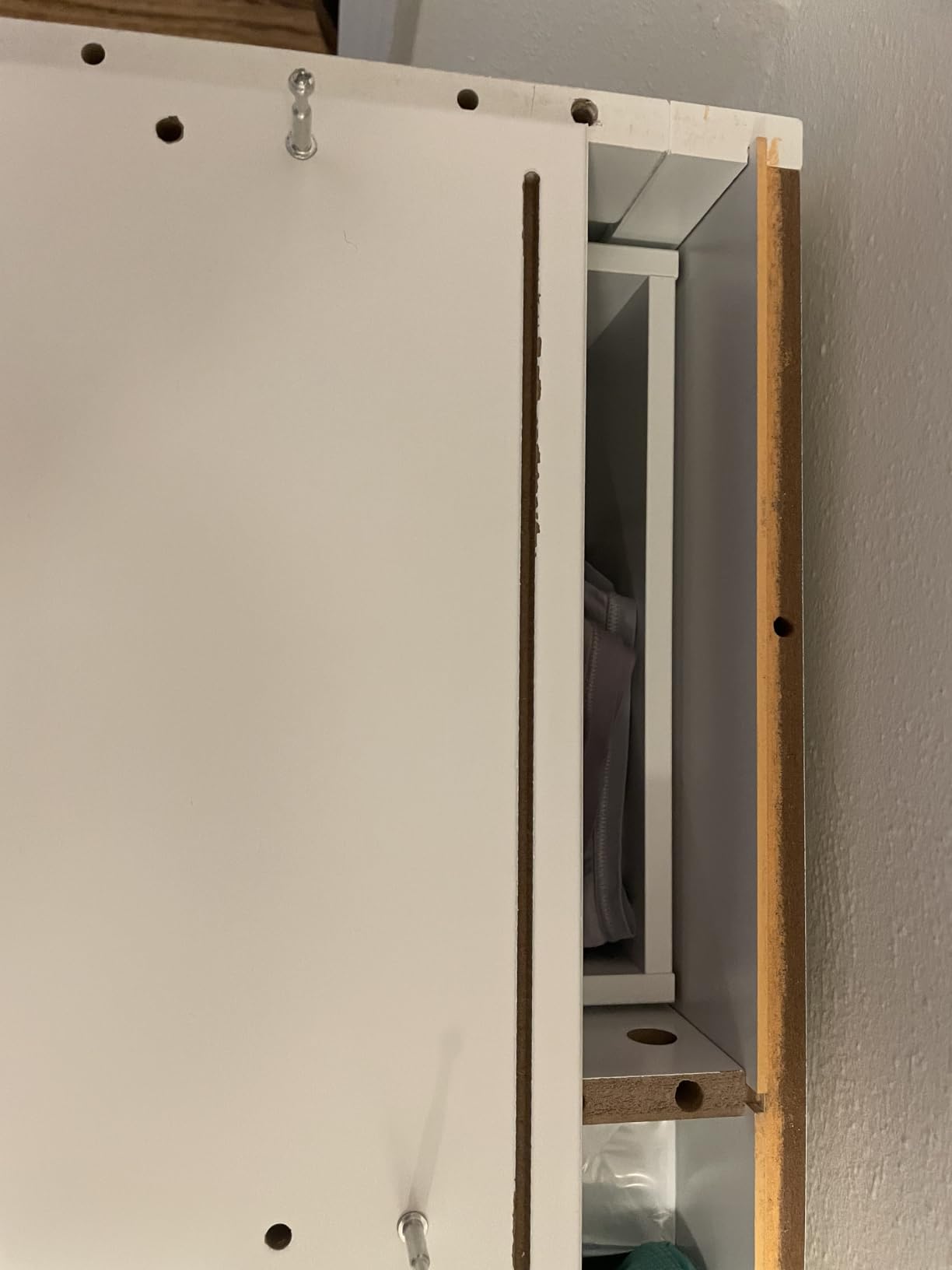 Yaheetech Small Bathroom Storage Cabinet with 4 Drawers & Door, Gray | Floor Cabinet Organizer for Hallway, Living Room, 3-Position Adjustable Shelf, Beadboard Detail, MDF, 12
