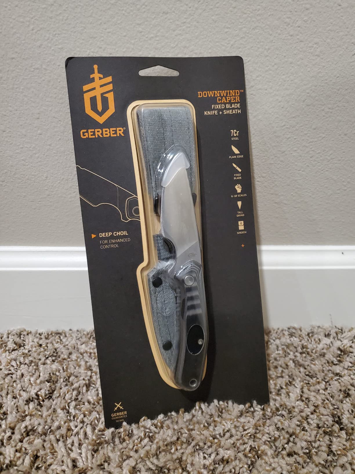 Gerber Gear Downwind Caper - Fixed Blade Knife with Sheath for Hunting Gear - Black customer photo 1