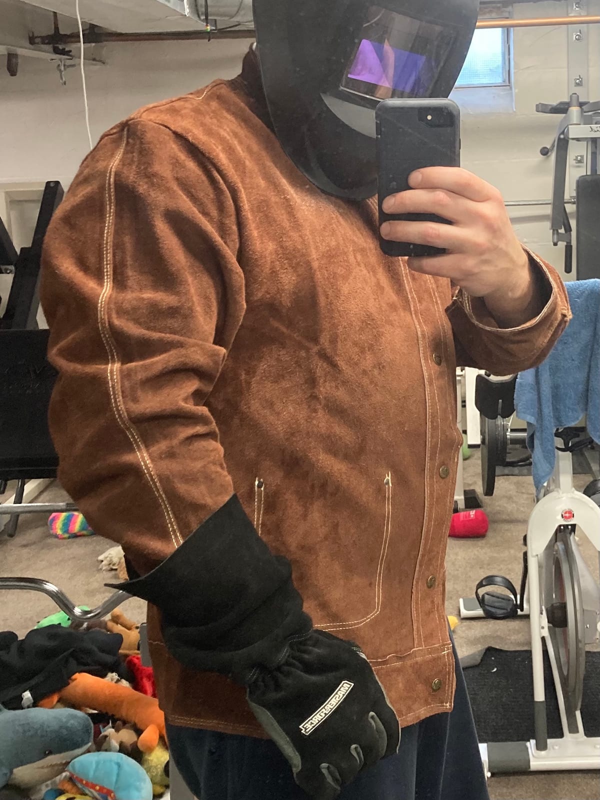 YESWELDER Leather Welding Jacket | Heavy Duty Heat Flame Resistant for Men Women welder jacket Welding Coat customer photo 1