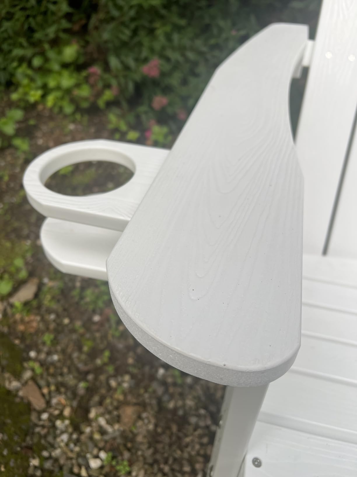 LUE BONA HDPS Outdoor Adirondack Chair, Cup Holder, Set of 4, Black | HDPS poly lumber, all-weather resistant, Low maintenance, built-in cup holder, 350 lbs capacity, for patio deck poolside customer photo 1