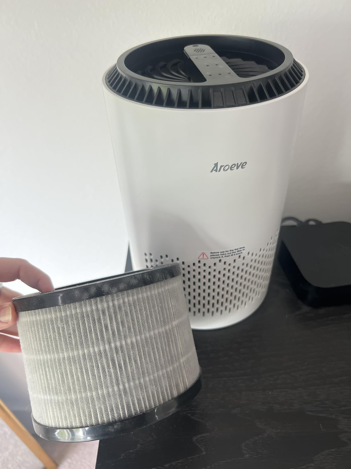 AROEVE Air Purifiers for Bedroom with Sleep Mode Speed Control-MK01A(White) | Energy Star Efficiency, Meet Global Recycled Standard, 360-Degree Air Inlets, 22dB Noise Level, Aromatherapy Function customer photo 2