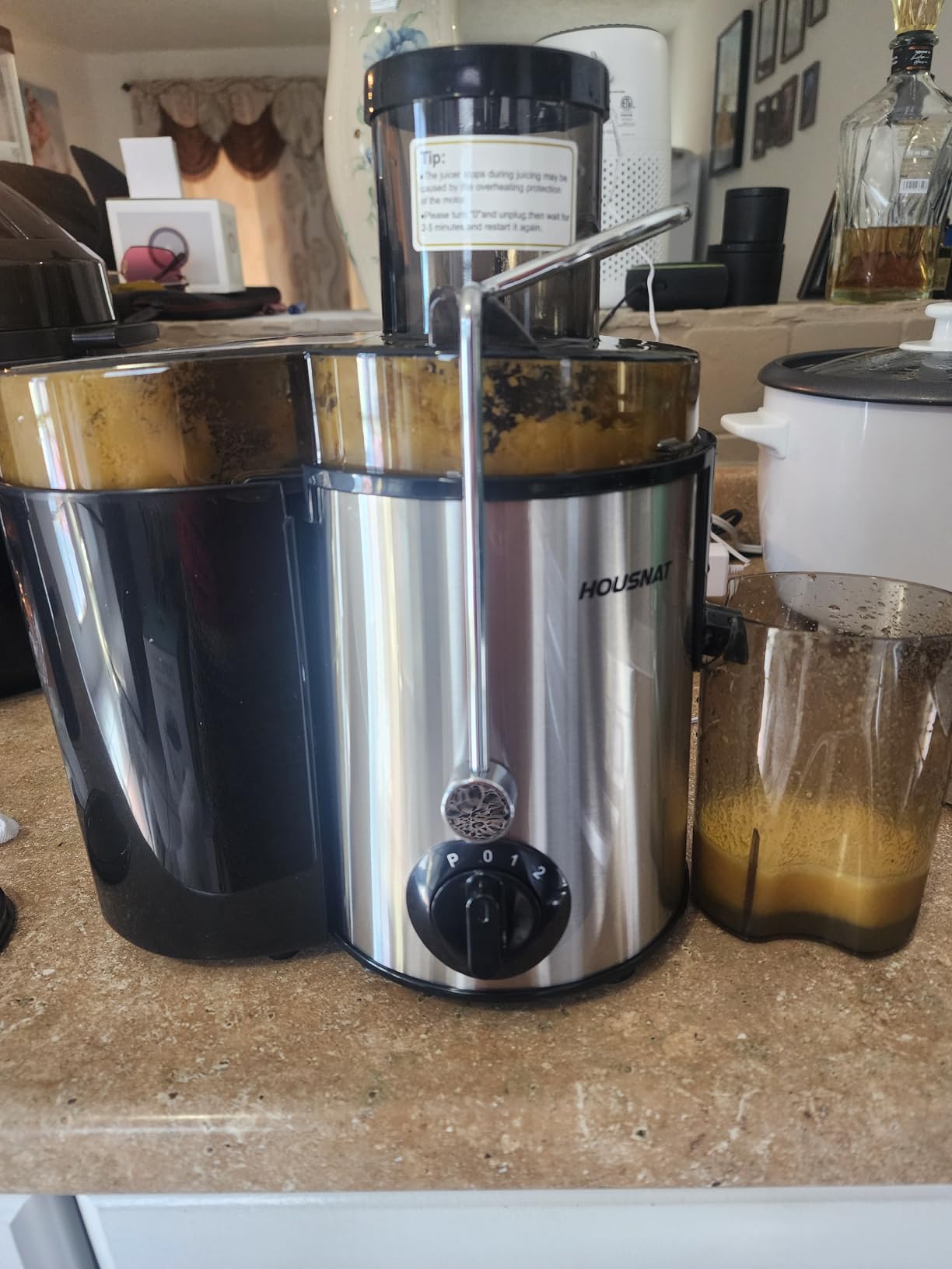 HOUSNAT Juicer Machines for Whole Fruit and Vegetables, 3 Speed Setting | 400W Motor (MAX Power 800W) Centrifugal Extractor includes Cleaning Brush plus Recipe Book, Ideal Beginners Quick Daily Use customer photo 2