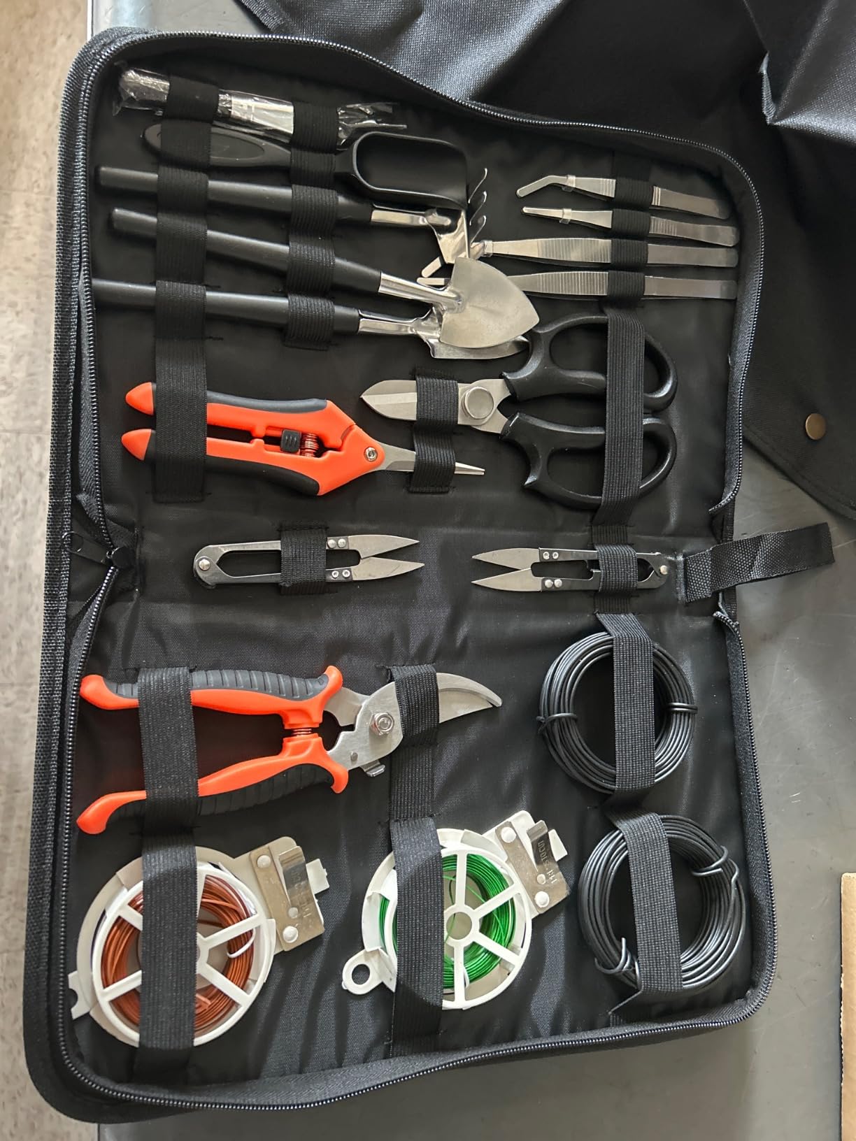 Bonsai Tools Set, 20 Pcs Gardening Succulent Tree Indoor Beginner Tool Kit - Includes 262 Feet Bonsai Wire, Plant Repotting Mat, Leather Bag, Scissors, Pruning Shears customer photo 2