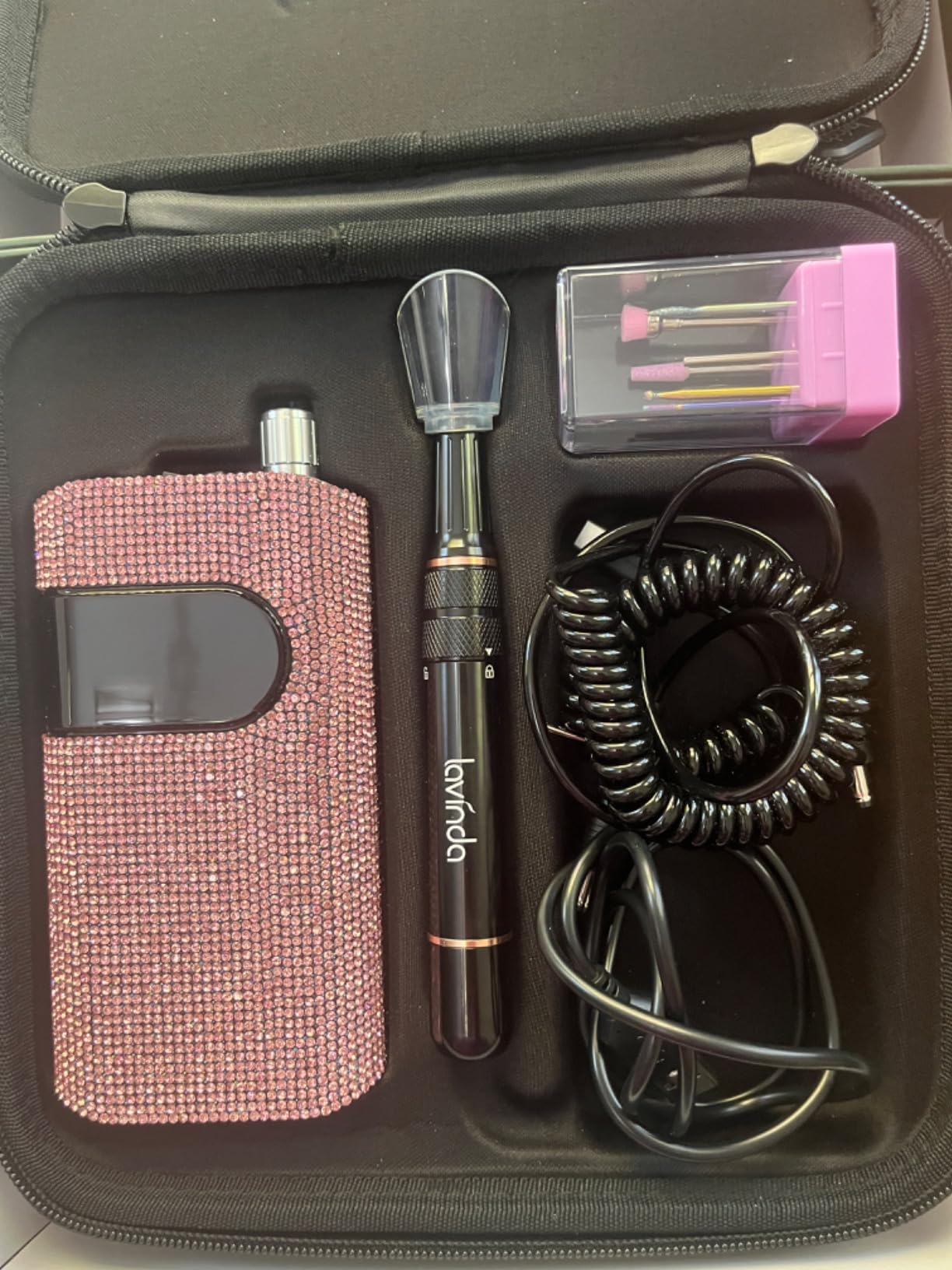 Lavinda Professional Nail Drill Machine 35000RPM Nail Efile Crystal Diamond | Rechargeable Electric Nail File Cordless Portable Nail Drill with Coreless Motor for Acrylic Nails, Manicure Pedicure Tool customer photo 1