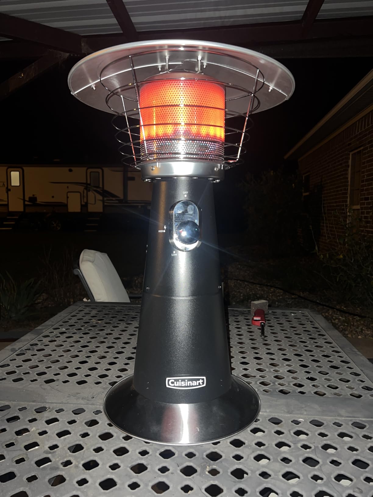Cuisinart Patio Heater, Tabletop, Anti-Tilt Safety Switch, 11000 BTU, Black | Outdoor heater with adjustable heat and burner screen guard, propane heater offers a 30 sq. ft. heat range, COH-500 customer photo 1