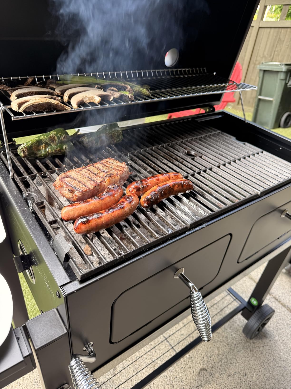 Captiva Designs Charcoal Grills Extra Large Barbecue Grill Heavy Duty, 794 SQ.IN Oversize Cooking Area, Outdoor BBQ Cooking Grill with 2 Individual Lifting Charcoal Trays and Foldable Side Tables customer photo 1