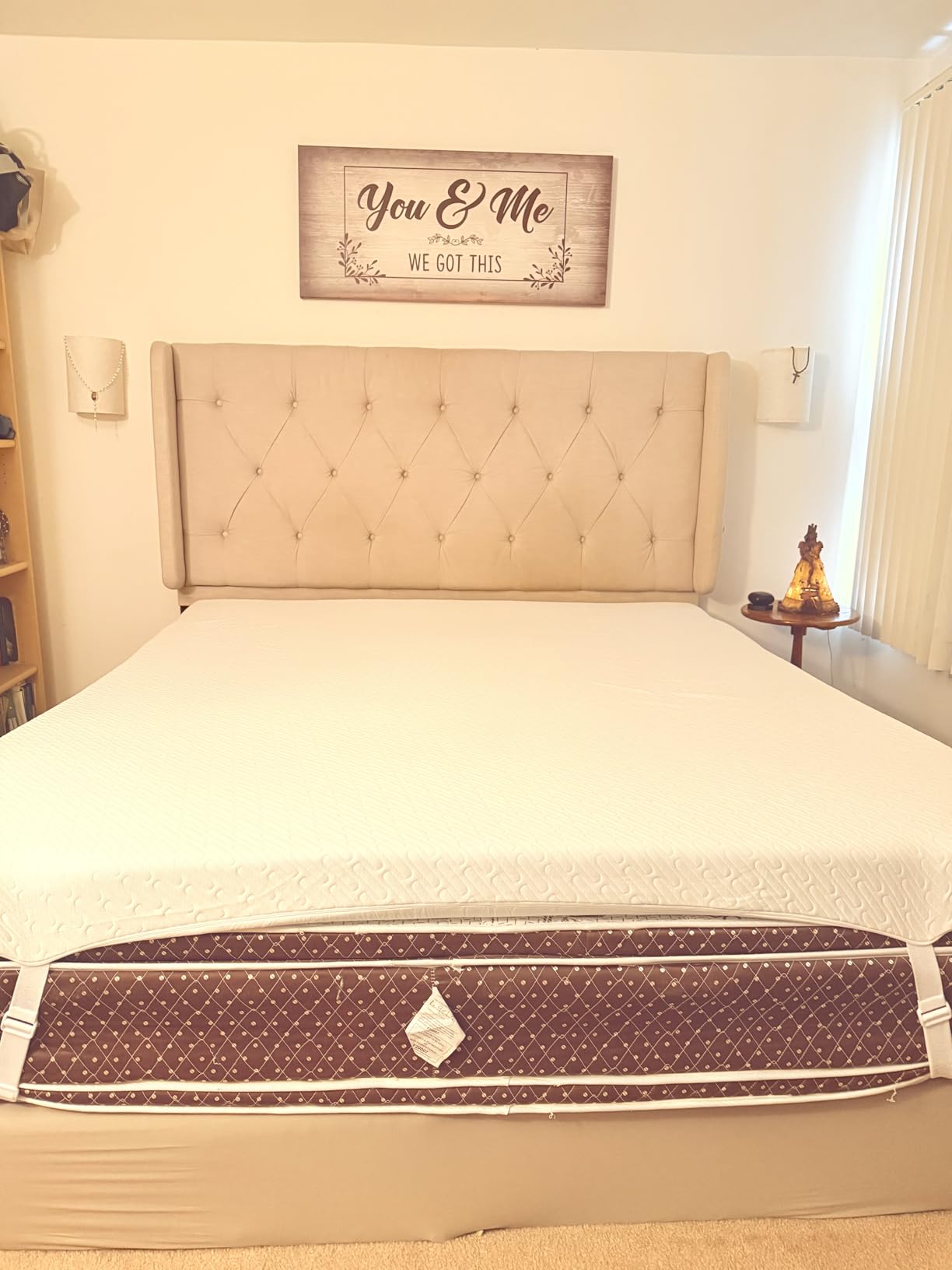 VALUXE 3 Inch Gel Memory Foam Mattress Topper Queen Size High Density Cooling Pad Pressure Relief Bed Topper (with Removable & Washable Bamboo Cover) customer photo 1