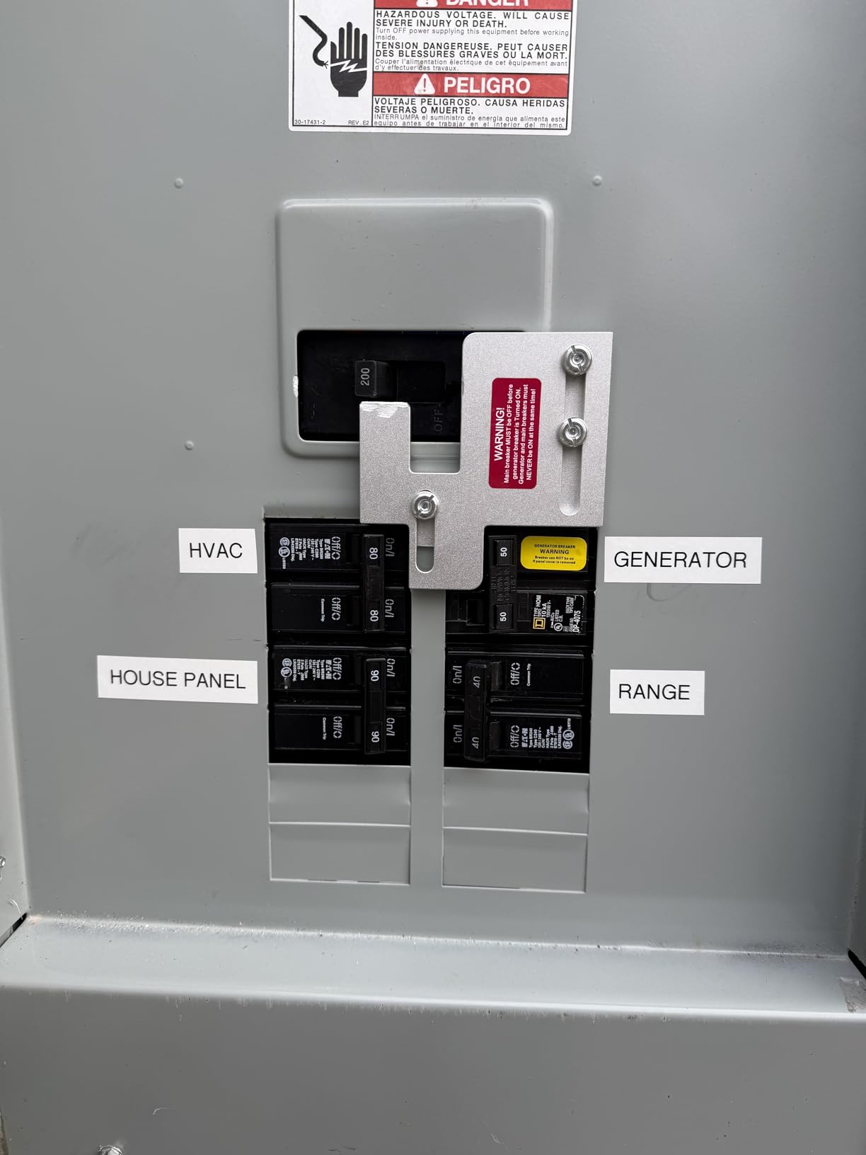Generator Interlock Kit for Eaton Cutler Hammer BR SERIES 150&200amp Panels | Generator Horizontal Electrical Interlock Kit, 1 1/4-1 7/16 inches Spacing Between Main and Branch Breaker customer photo 1