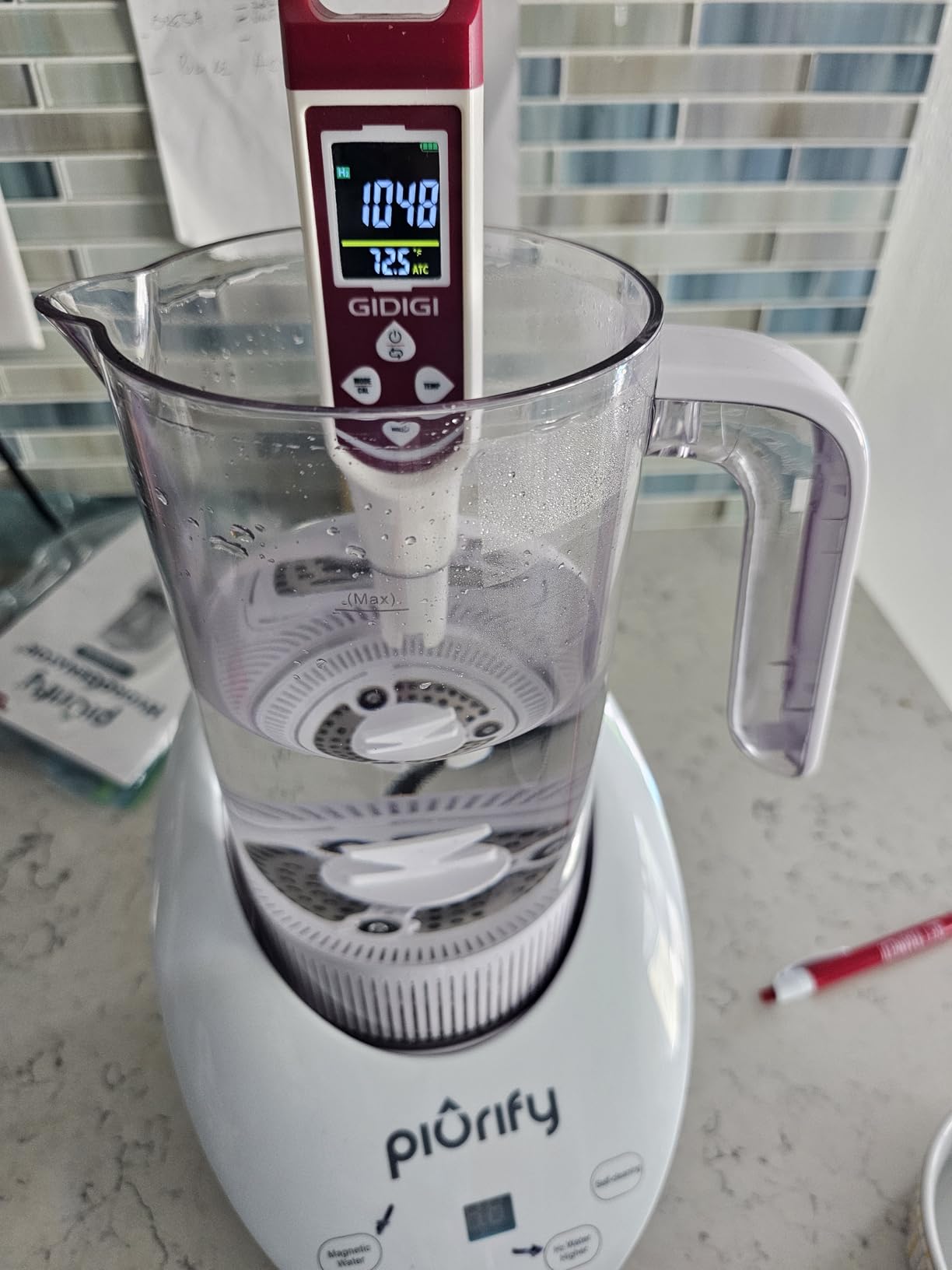 PIURIFY 3 in 1 Hydrogen Water Machine | BPA-Free Tritan | 50 OZ | Hydrogen Water Generator + Vortex Structured Water + Calcium Sulfite Filter customer photo 1