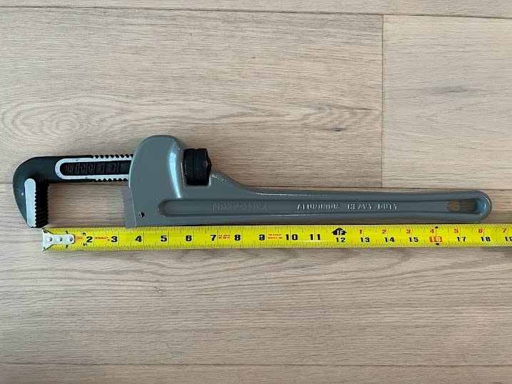MAXPOWER 18-inch Pipe Wrench, 2.5 inch Jaw Opening Capacity | Heavy Duty Aluminum Plumbing Wrench customer photo 1