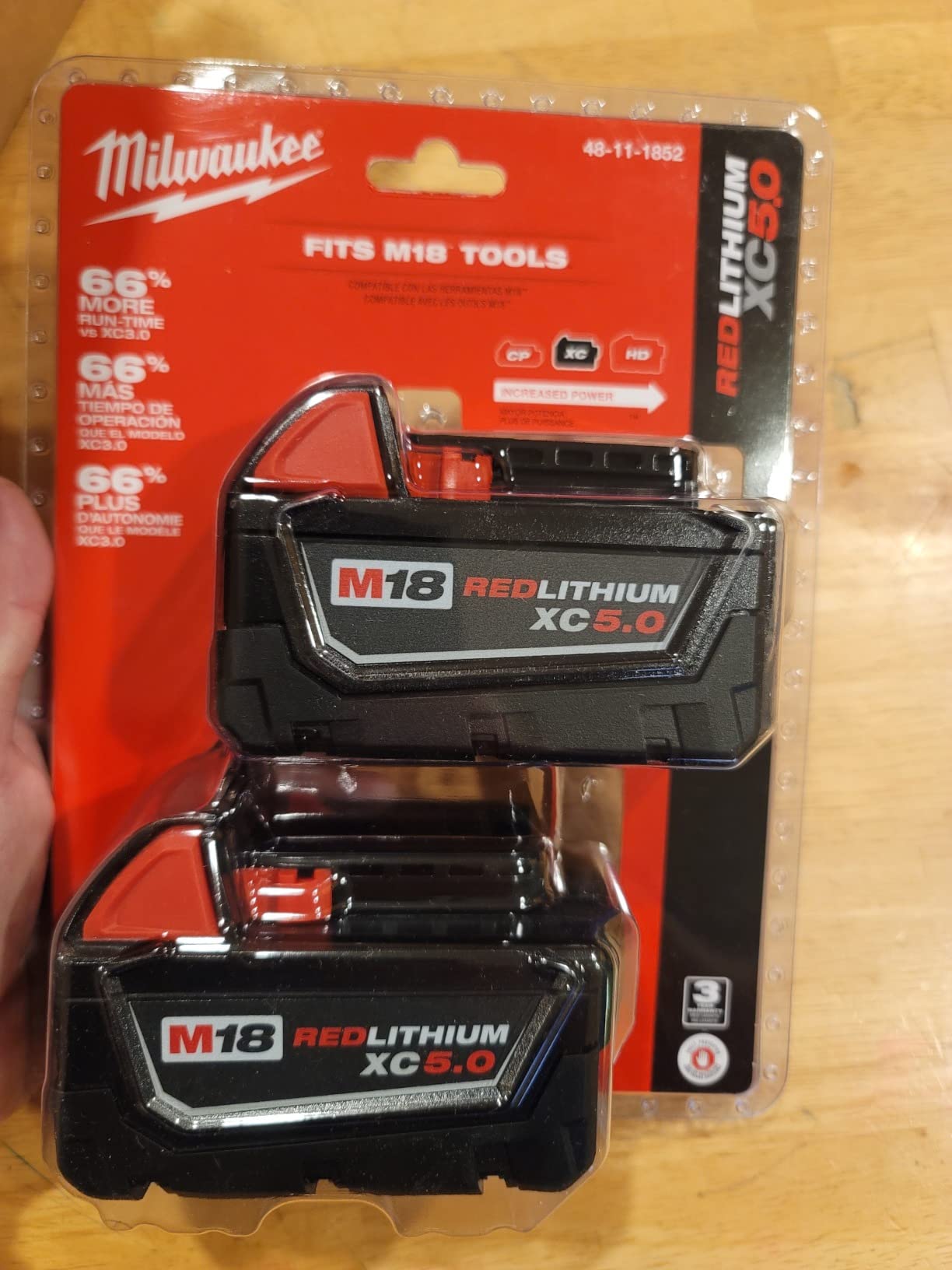 Milwaukee M18 48-11-1850 5.0 AH Batteries 18V (Genuine) customer photo 2