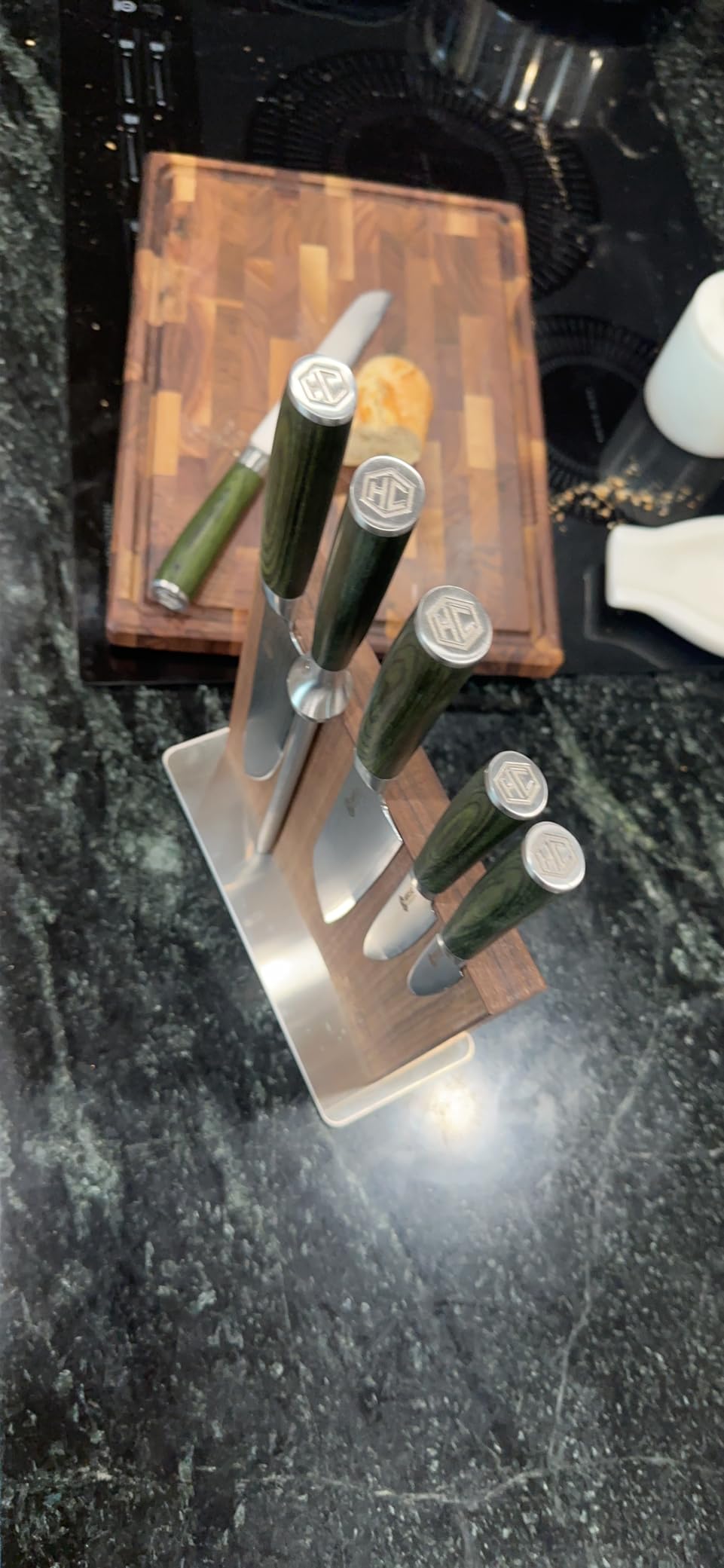 HexClad Green 6 Piece Japanese Damascus Stainless Steel Knife Set | Full Tang Construction, Pakkawood Handle, 67 Layers Steel customer photo 2