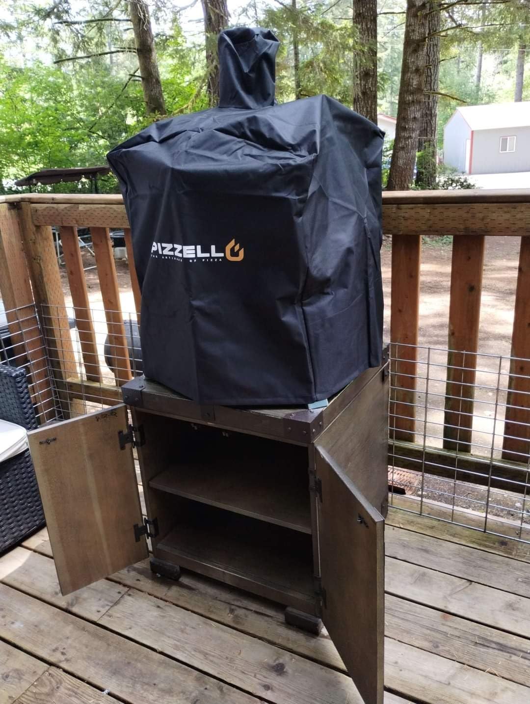 Pizzello Outdoor Pizza Oven Wood Fired 2-Layer Pizza Ovens Outside Pizza Maker with Stone, Pizza Peel, Cover, Removable Cooking Rack for Camping Backyard BBQ (Black) customer photo 1