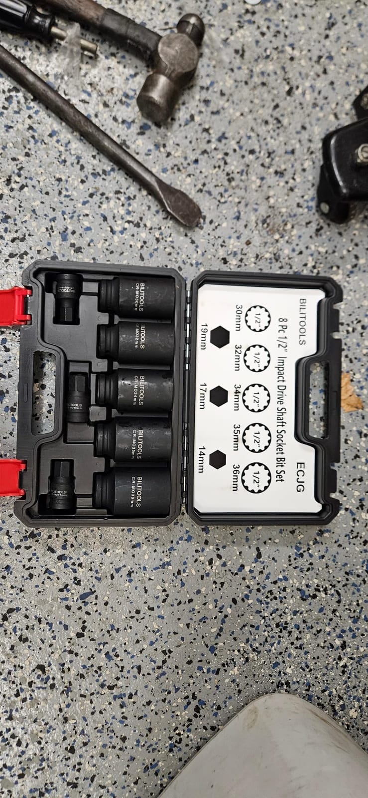 BILITOOLS 12 Point Axle Nut Socket Set, 1/2