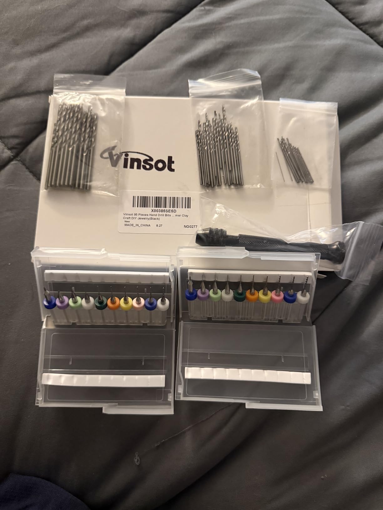 Vinsot 95 Pcs Micro Drill Bits Set with Pin Vise Hand Drill, Black | 1 Pin Vise, 94 Pcs Micro Drill Bits, for Jewelry Making Kit, Pcb Mini Drill Bits, for DIY Clay Craft Model Making customer photo 1