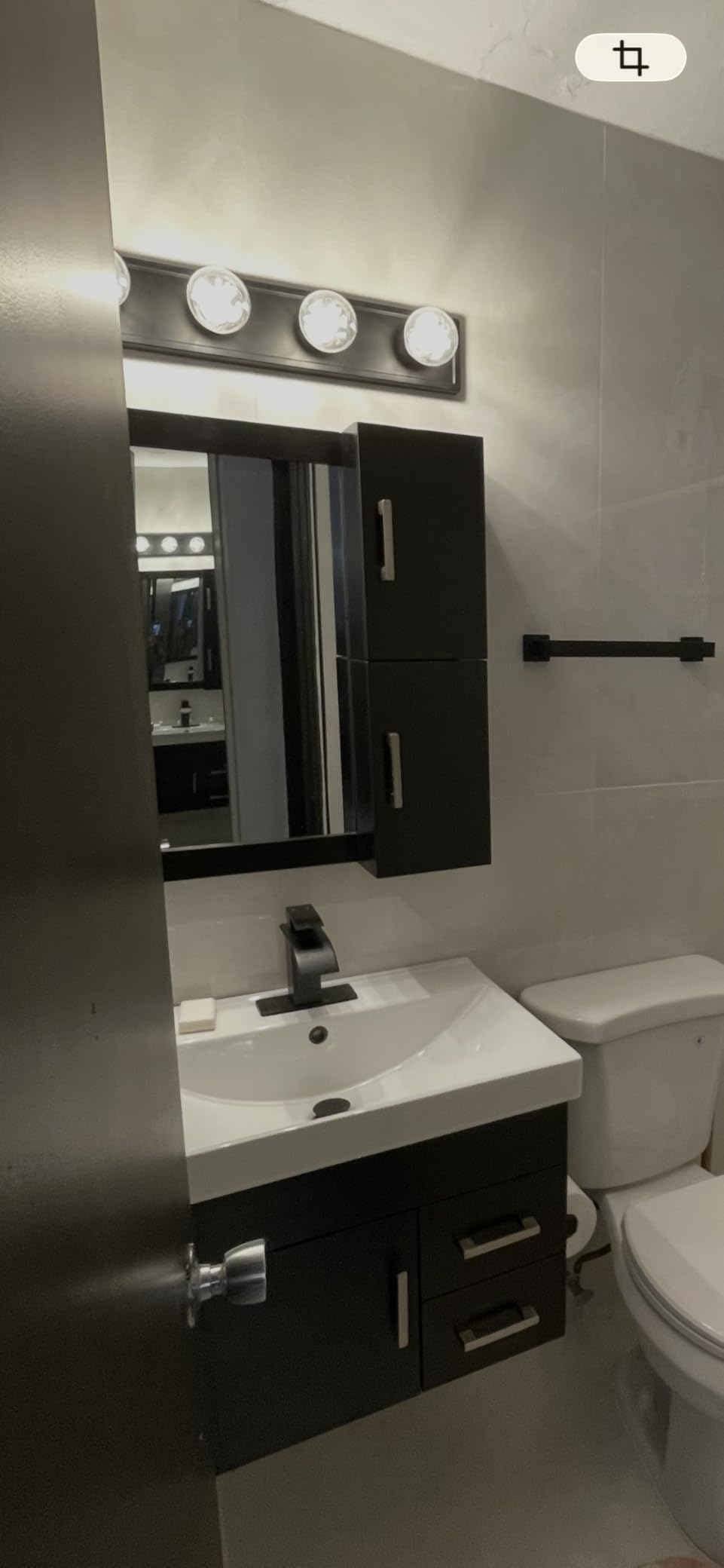 Waterfall Single Handle Bathroom Sink Faucet with Drain Black | Matte Black Vanity Faucet with Pop-up Drain, Ceramic Valve, for 1 or 3 Hole Modern Bathrooms customer photo 2