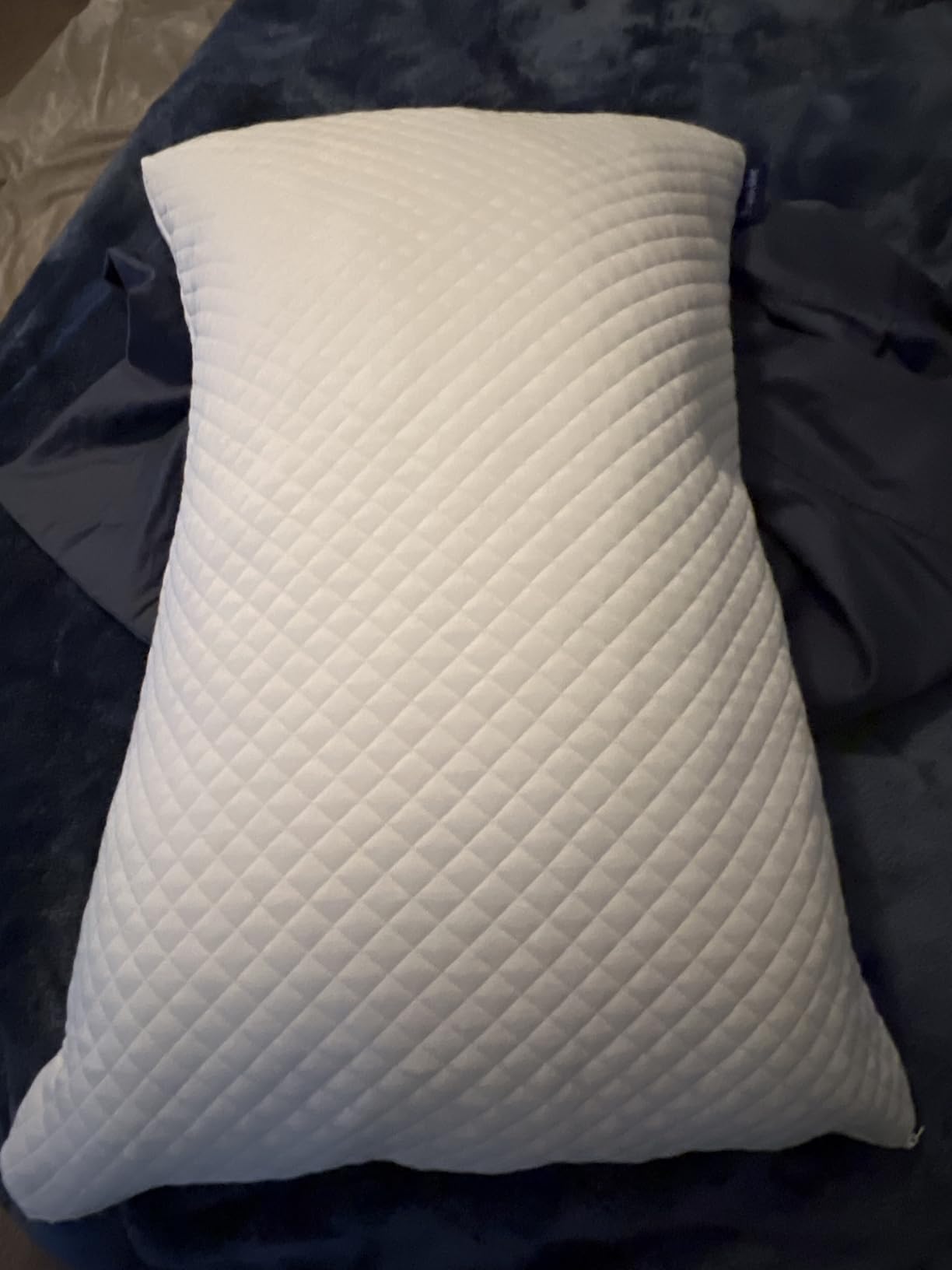 DreamyBlue Signature Adjustable Shredded Memory Foam Pillow Queen | CertiPUR-US Certified | Bamboo Rayon Cover | Side Back Stomach Sleepers | Washable | Neutral Spinal Alignment customer photo 1
