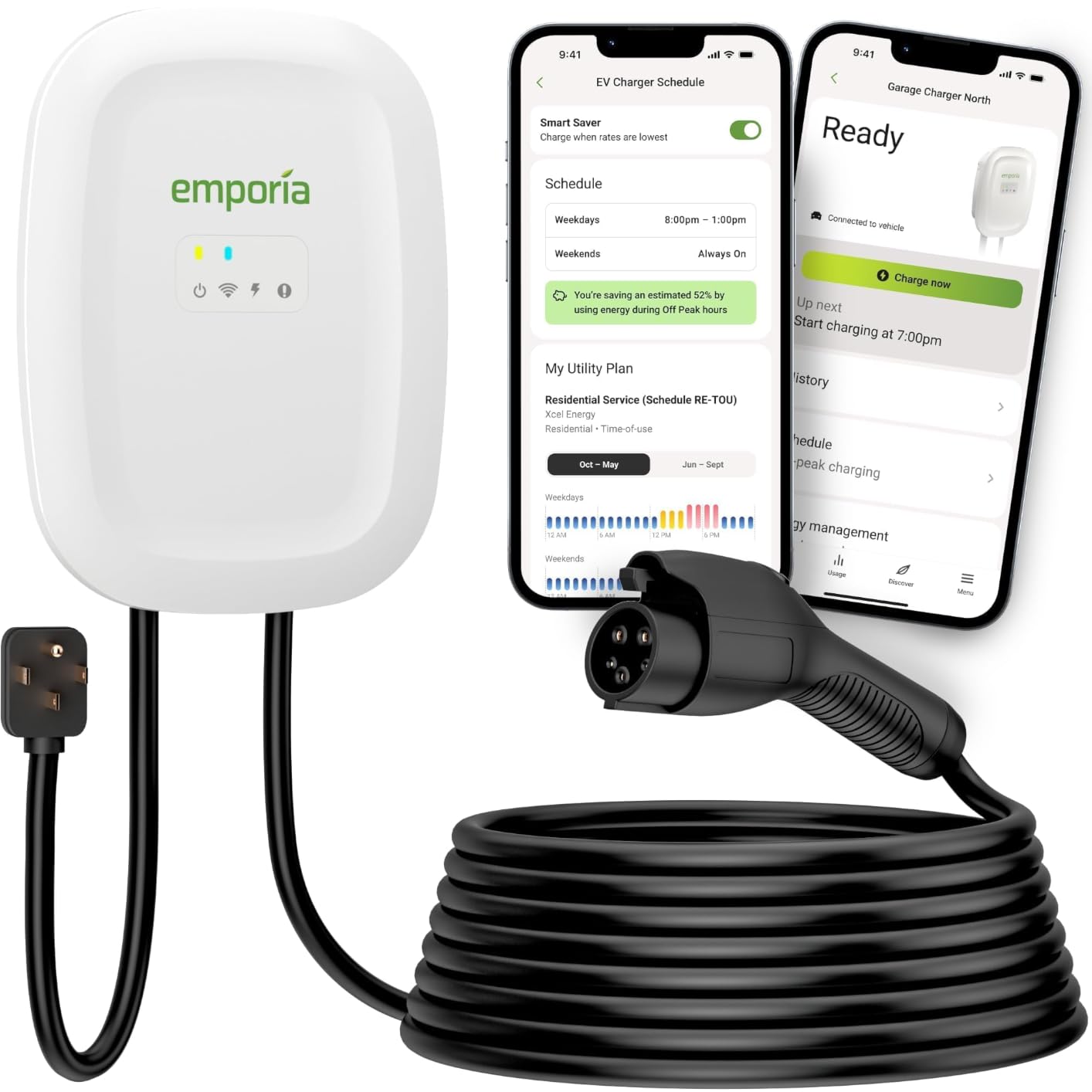 EMPORIA Level 2 EV Charger w/ J1772 Connector — 48 Amp, 240V WiFi Enabled Electric Vehicle Charging Station, 25ft Cable, NEMA 14-50, White customer photo 2