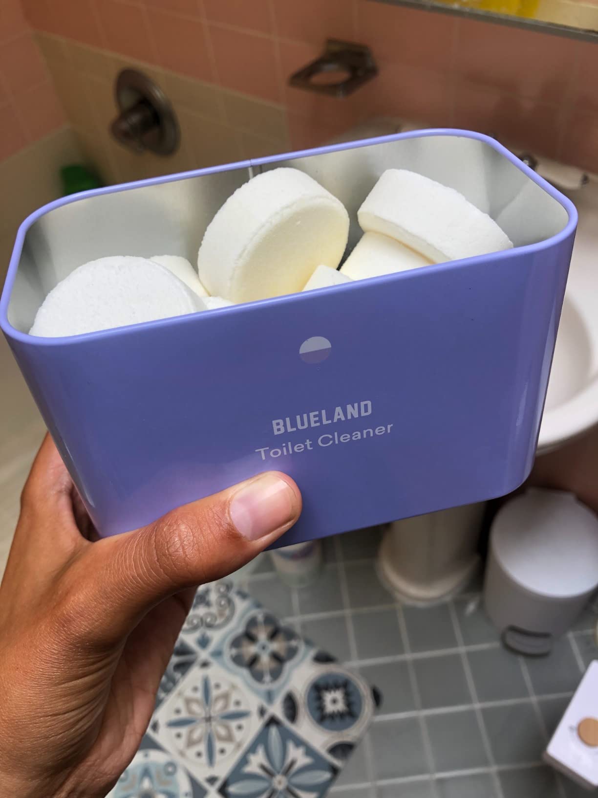 BLUELAND 100% Plastic Free Toilet Bowl Cleaner Tablets Set, Lemon Cedar, Septic-Safe customer photo 1