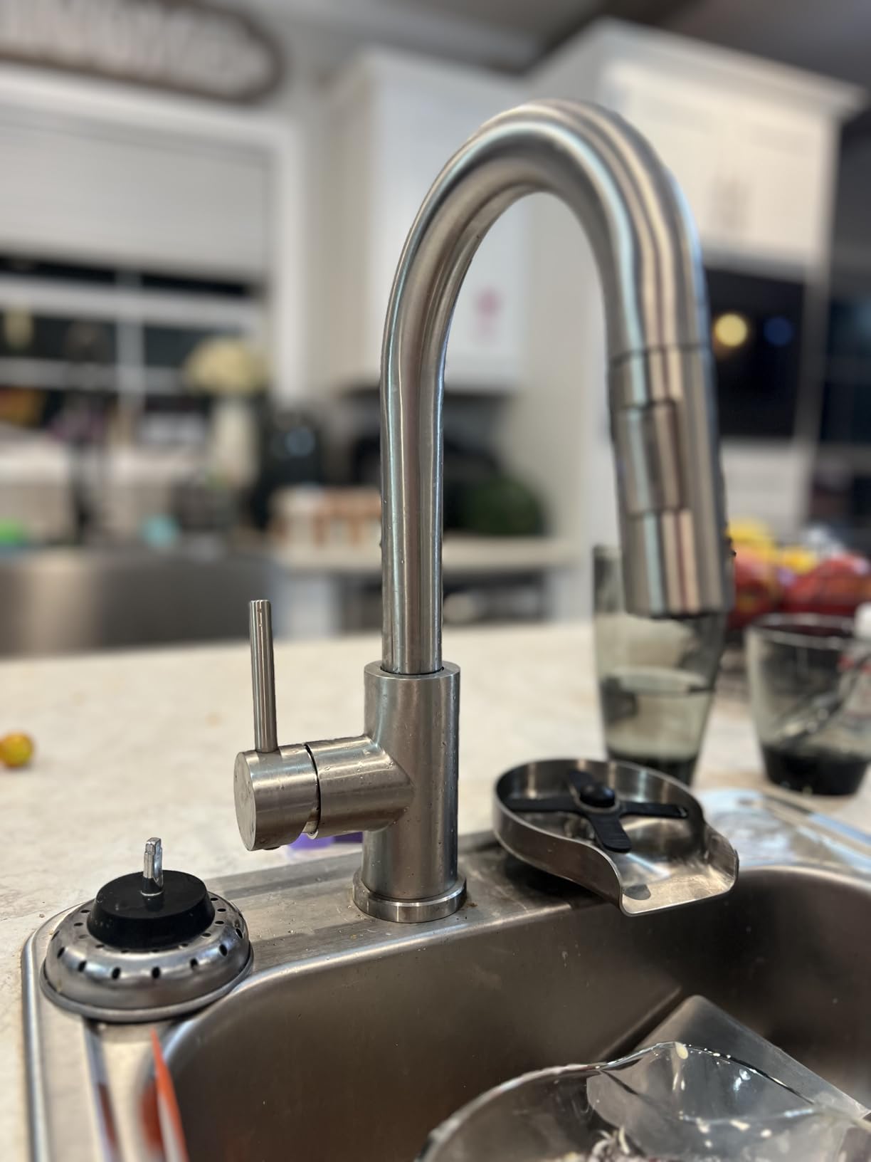 CENOSA Bar Sink Faucet Single Hole with Pull Down Sprayer Matte Black | Hot and Cold Prep Wet Sink Faucet Single Handle customer photo 2