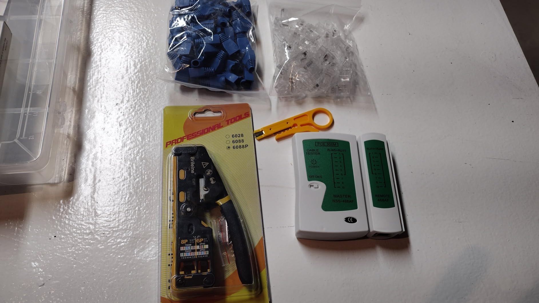Brileine RJ45 Crimp Tool Pass Through Kit Ethernet Crimper Cat5 Cat5e Cat6 customer photo 2