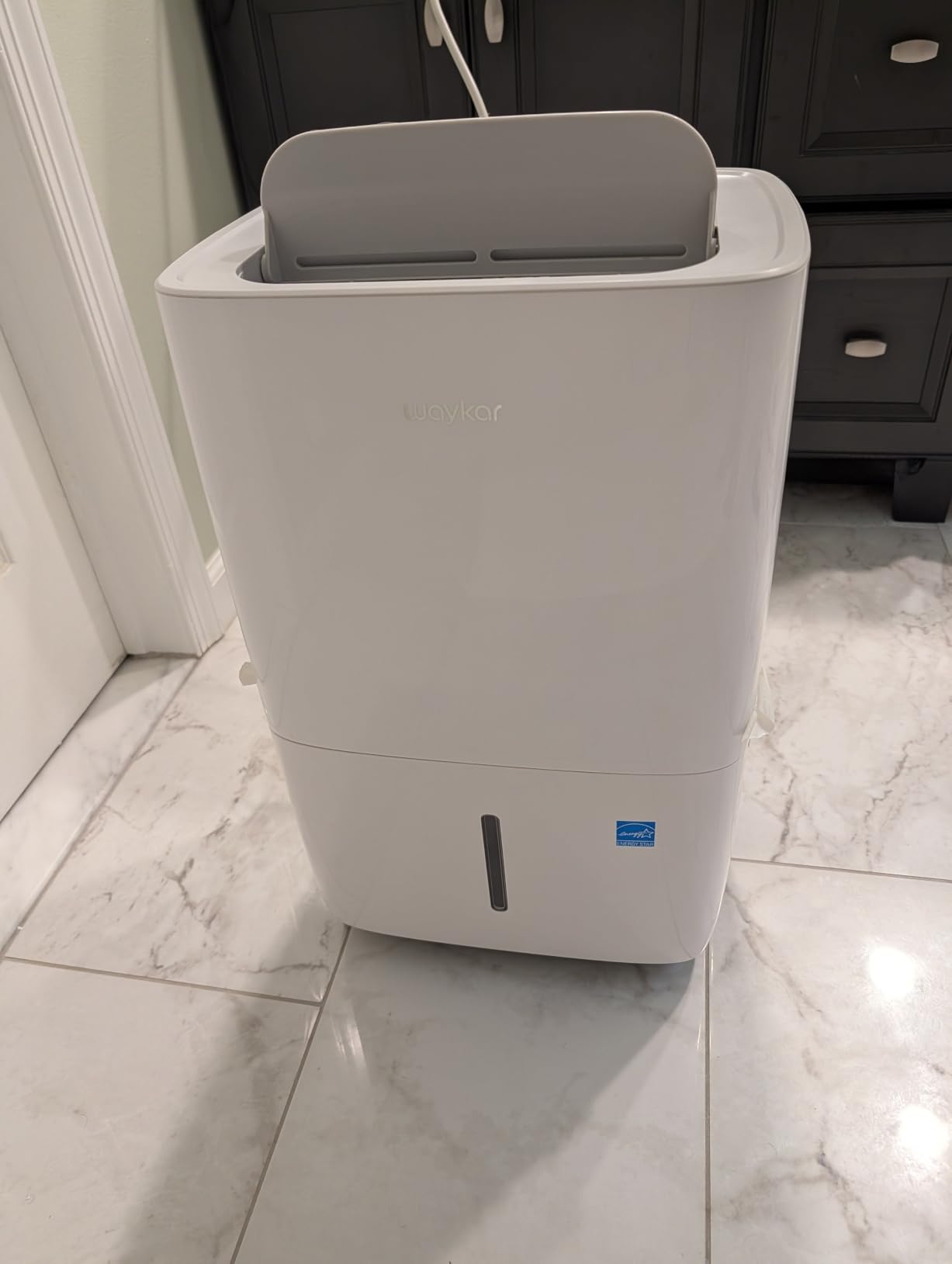 Waykar 80 Pints 5000 Sq. Ft 2025 Energy Star Dehumidifier for Basement | 90 Degree Auto Swing, 30%-80% Humidity Control for home, Continuous drainage support, Whole-House Dehumidification, Auto-defrost customer photo 1