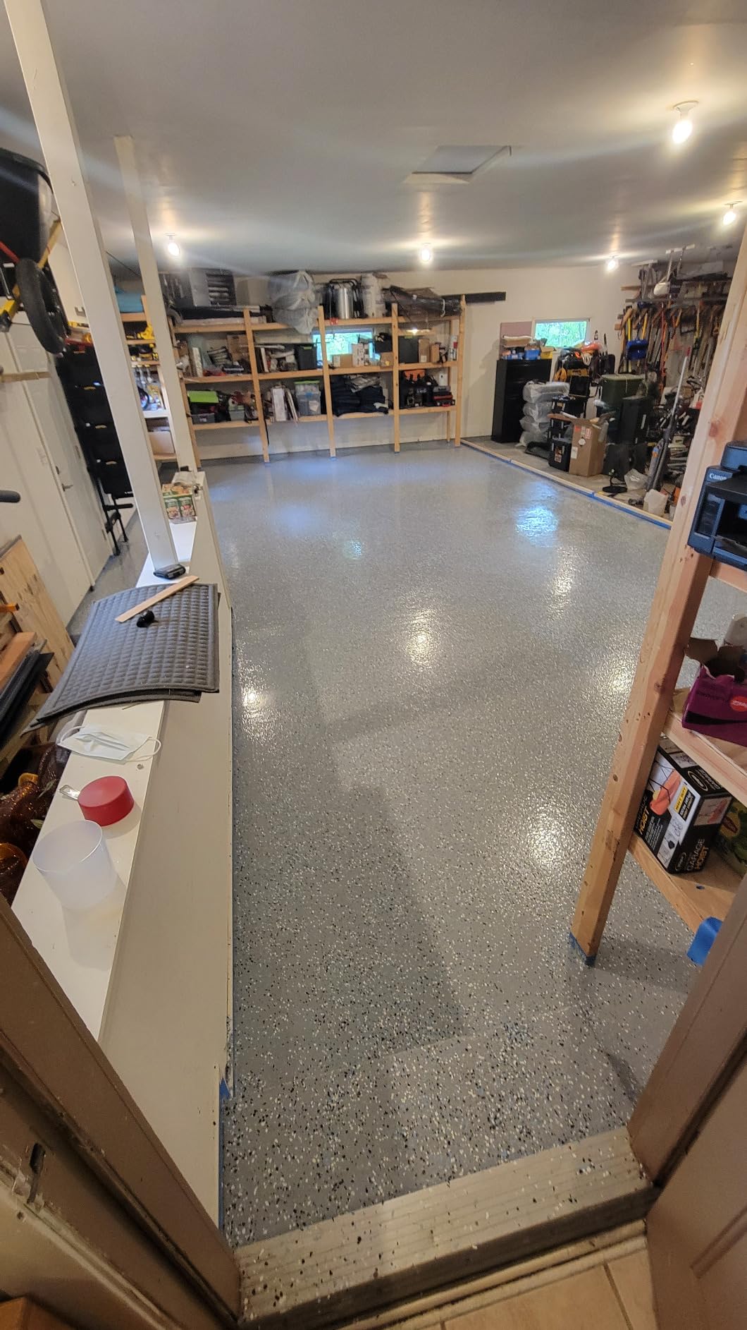 ArmorPoxy 100% Solids Garage Epoxy Floor Kit, Designer Gray, 300 Sq Ft 17pc | 2 Part Industrial-Grade Coating, UltraGlaze Topcoat, DIY Non-Slip Hot Tire Resistant Flake System for Basements & Workshops customer photo 1