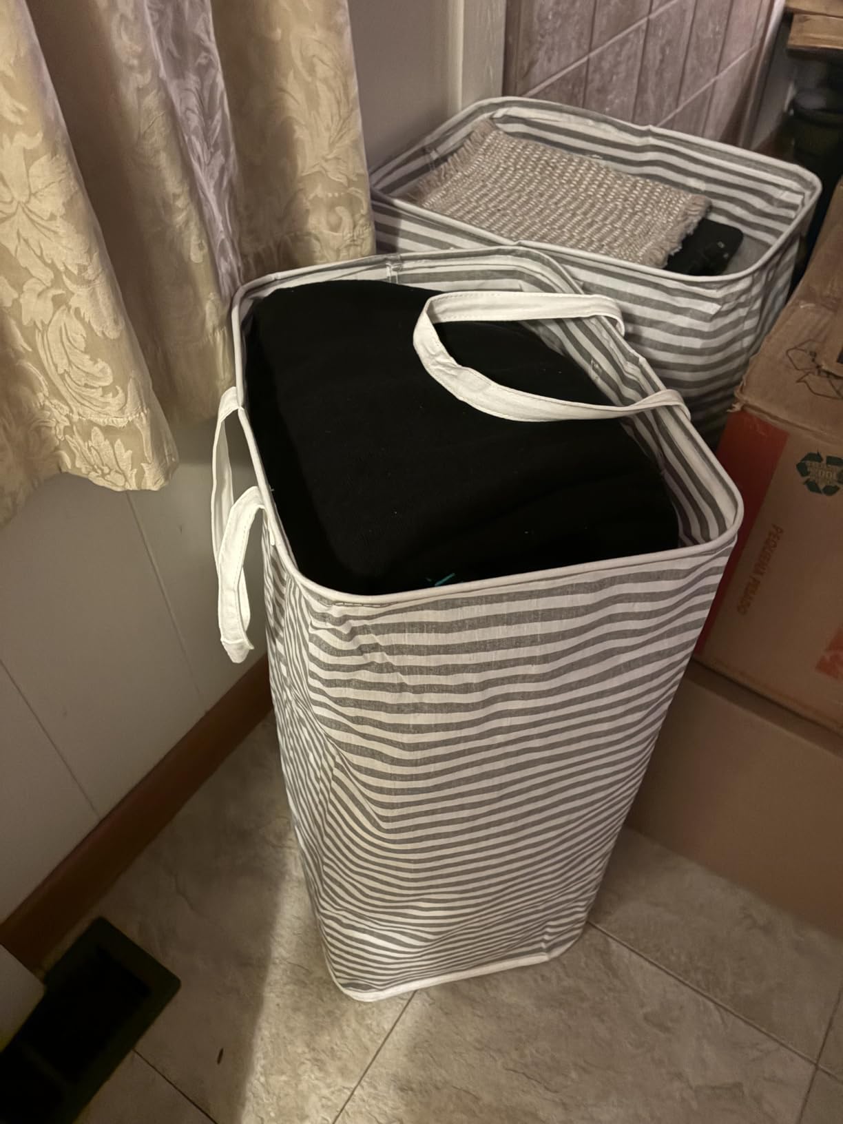 Lifewit 80L Large Laundry Baskets, 2 Pack, Reinforced Handles, Grey | Collapsible Laundry Hamper, Dirty Clothes Hamper, Waterproof Freestanding Design for Dorm, Laundry Room, Bedroom, Bathroom customer photo 2