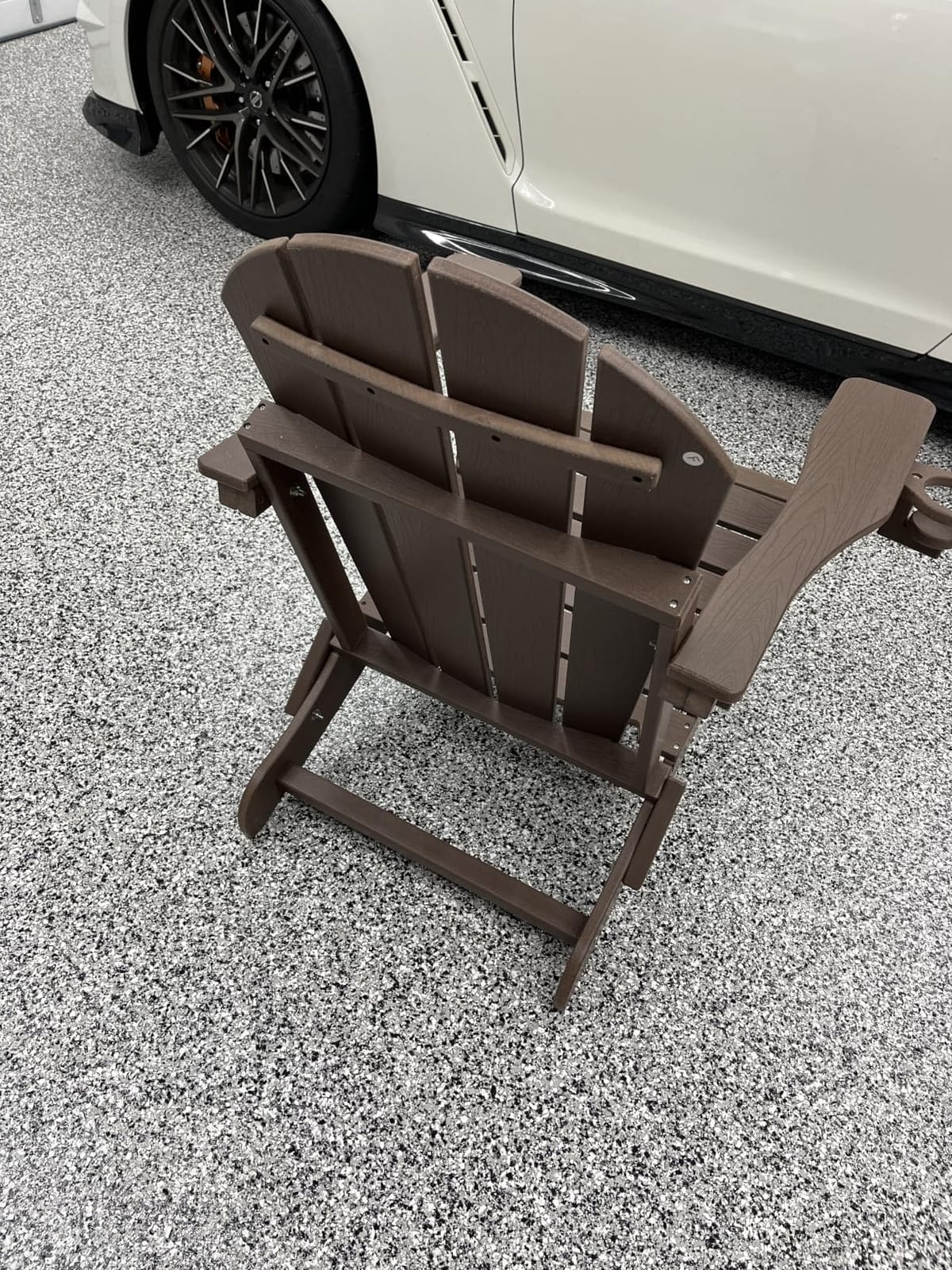 Folding Adirondack Chair HDPE All-Weather Patio, Navy Blue | Wooden Textured, Cup Holder, 380lbs, Rustproof, Fire Pit Outdoor Lawn Poolside Backyard Deck customer photo 1