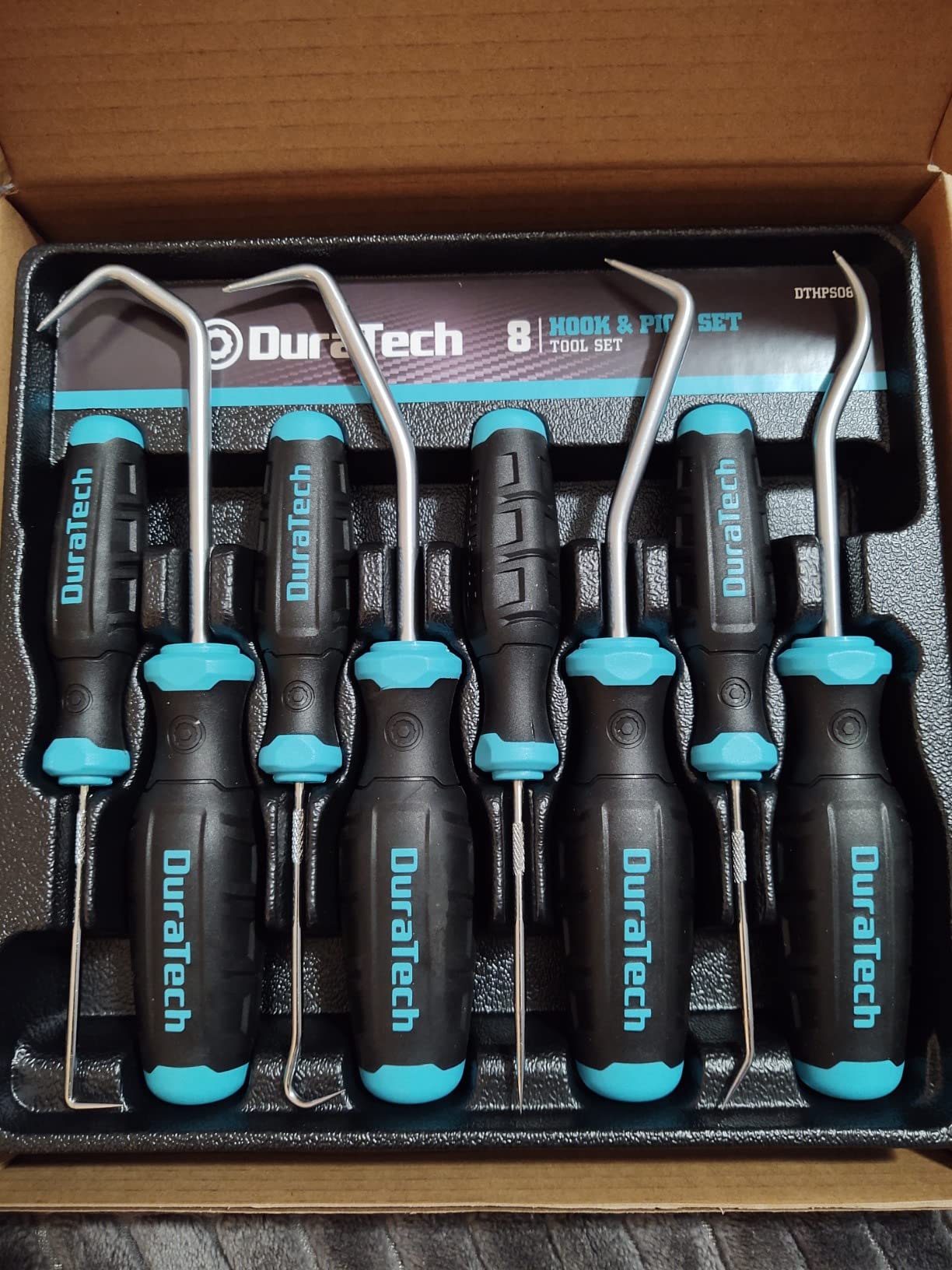 DURATECH 4-Piece Hook and Pick Set, Offset, Straight, 90° Pick and Hook | Precise and Small Pick Tool for Auto, Mechanic and Electronics Maintenance, with Storage Tray customer photo 1
