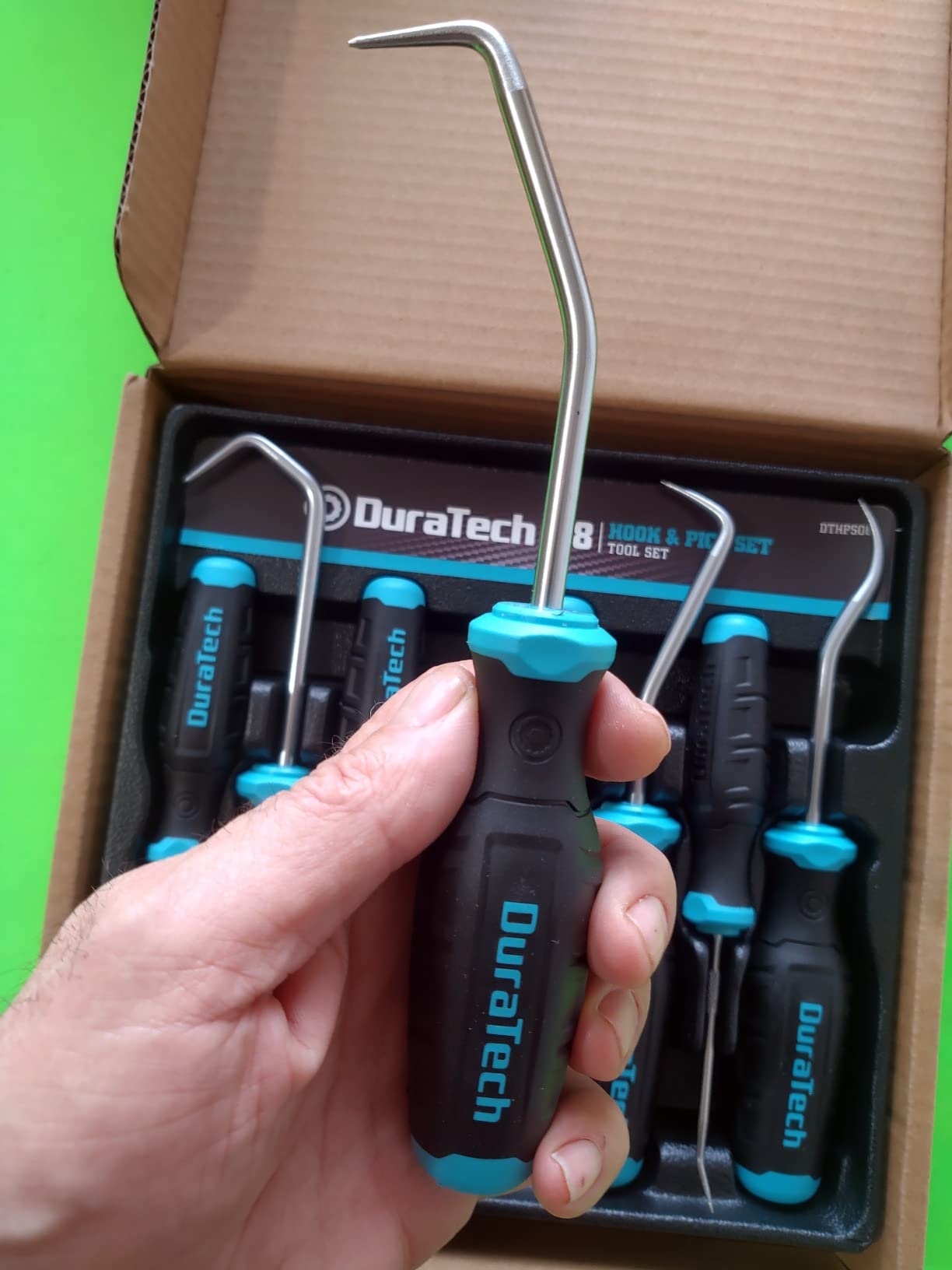 DURATECH 4-Piece Hook and Pick Set, Offset, Straight, 90° Pick and Hook | Precise and Small Pick Tool for Auto, Mechanic and Electronics Maintenance, with Storage Tray customer photo 2