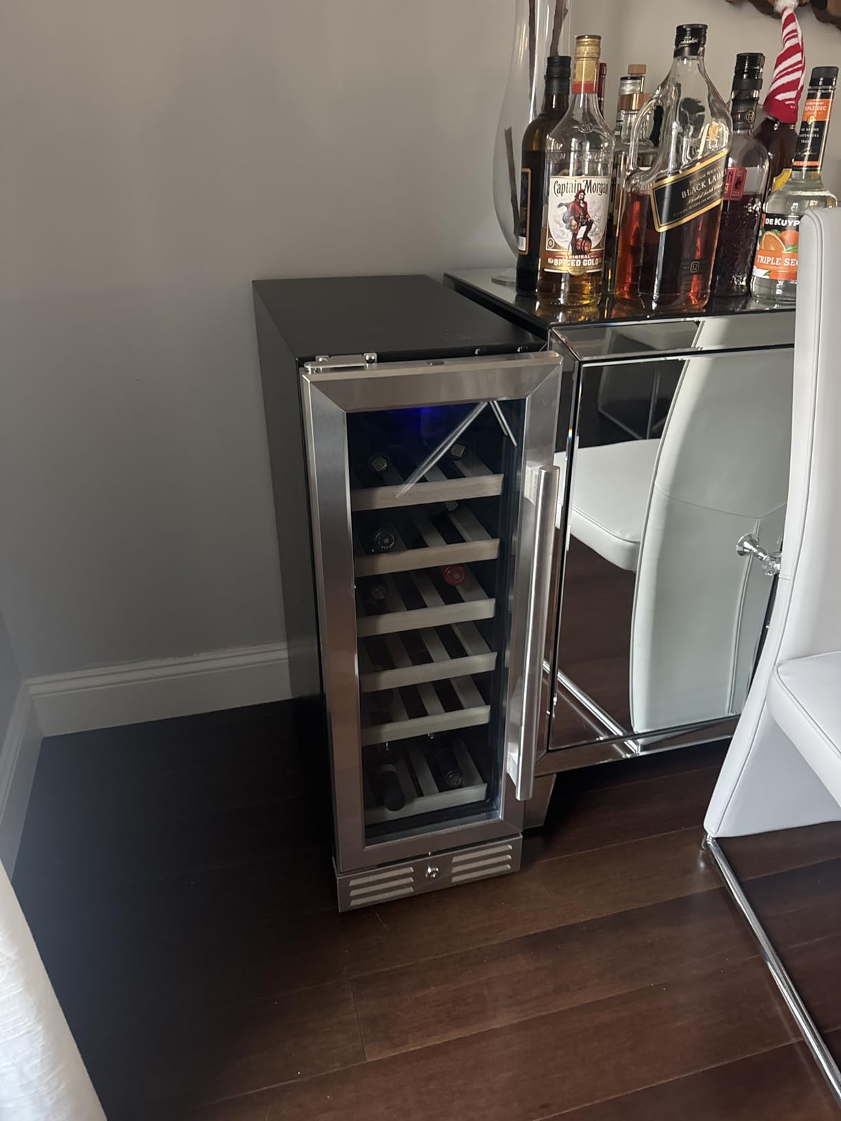 Kalamera 24 inch Wine Cooler, 37 Bottle Dual Zone Built-in or Freestanding | Wine Fridge with Stainless Steel Reversible Glass Door, for Home, Kitchen or Office customer photo 1