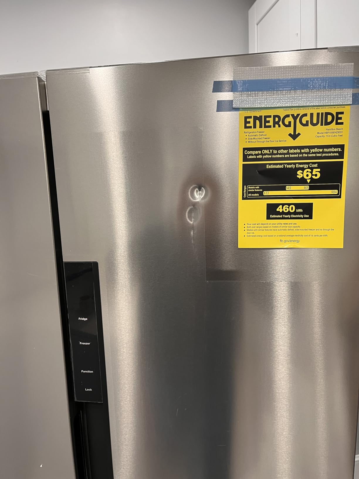 Hamilton Beach HBF1558 15.6 cu ft Counter Depth Full Size Refrigerator, Side Doors, Stainless customer photo 1