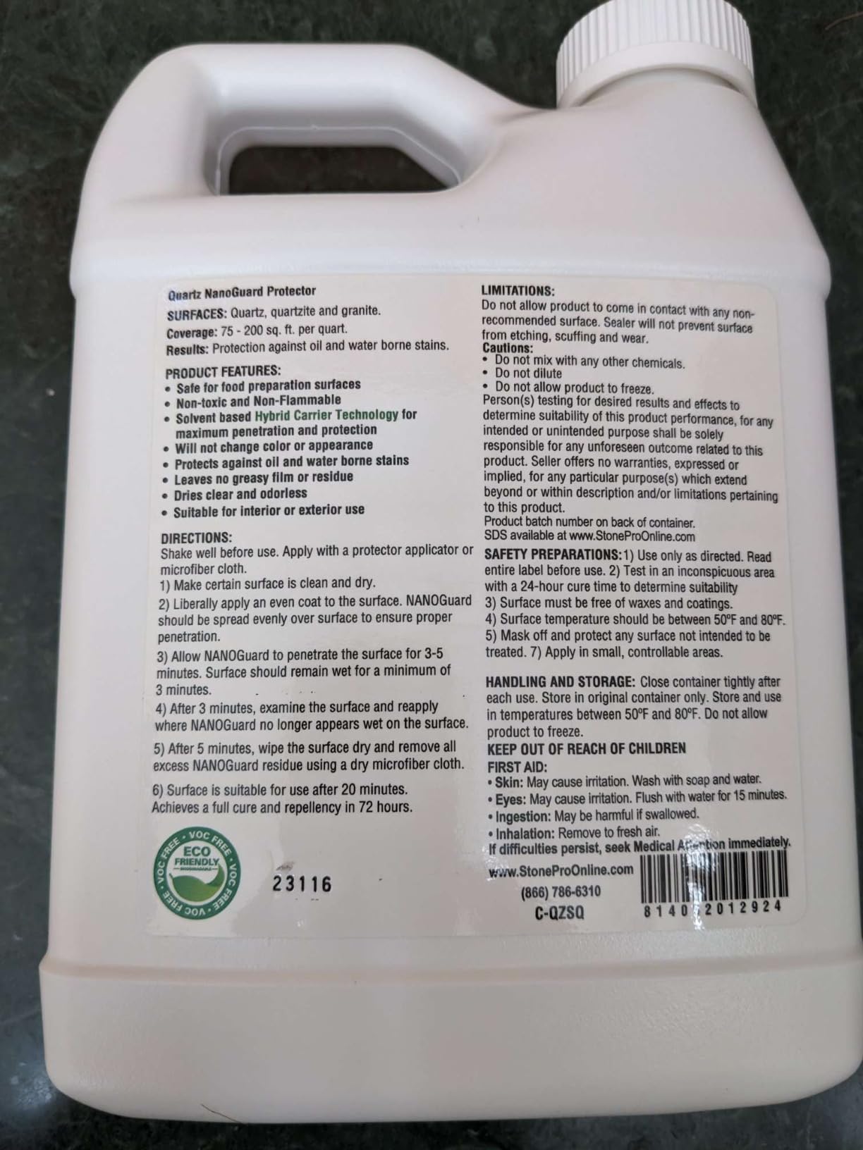 Stone Pro Quartz NanoGuard Countertop Protector (Quarts/ 32 oz.) | Advanced Quartz Surface Protection, Stain Resistance customer photo 1