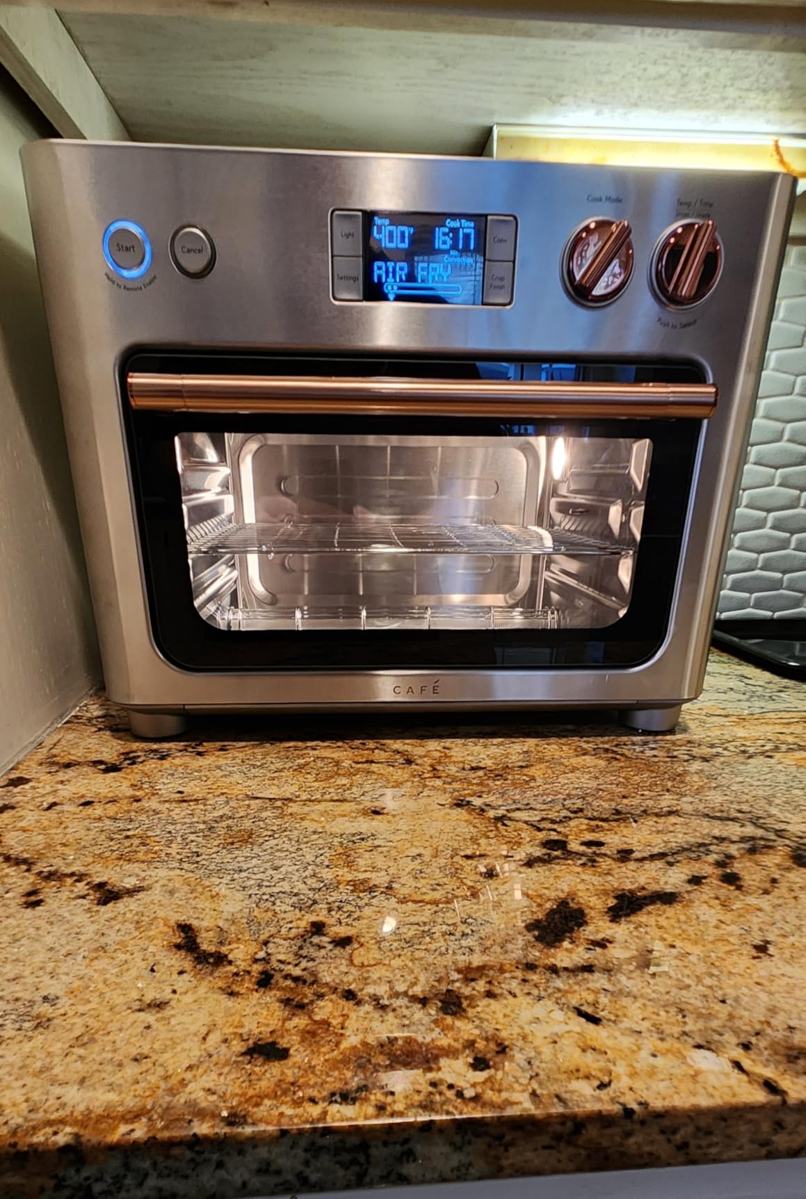 Cafe Couture Oven with 14 essential cooking modes, including Air Fry, CrispFinish, Bake, Broil, Roast, Toast, Pizza, WiFi & Smart Connected, Voice Control, Countertop Small Appliances, Matte Black customer photo 1