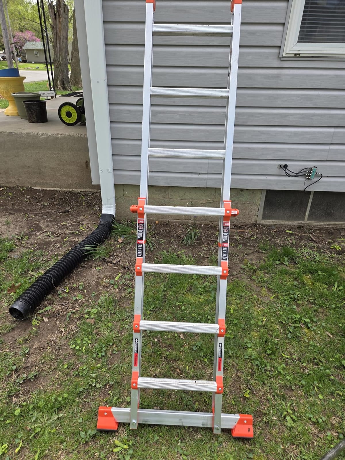 LANBITOU Ladder A Frame Extension 14Ft Multi Position for Home 330lbs | 2mm Thickness Aluminum, Telescoping, Anti-Slip Feet, ANSI Approved, Storage Folding, Security Load for Stairs Indoor Outdoor Roof customer photo 1