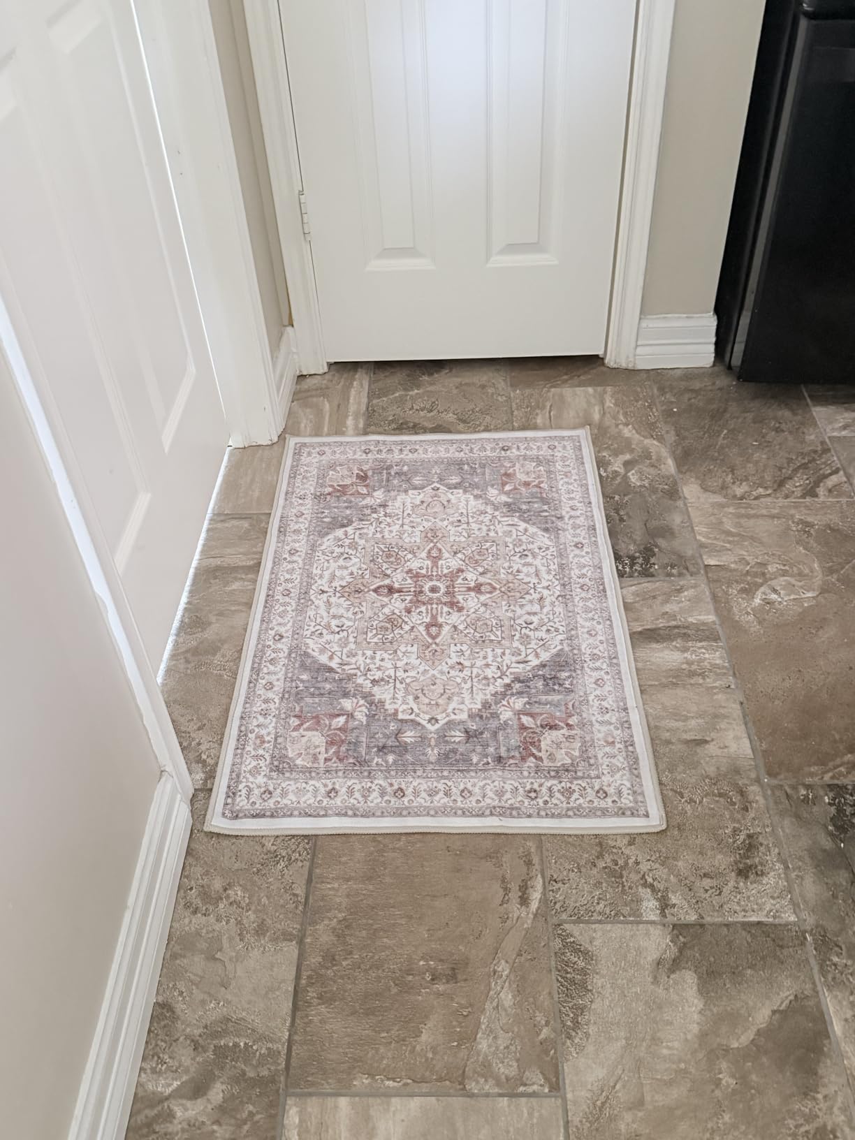 Tortania Area Rug 9x12 Living Room Rug Washable Soft Cream/Blue | Vintage Oriental Farmhouse Carpet for Bedroom/Office/Under Dining Table, Home Decor Low Pile Busy Home Use customer photo 2
