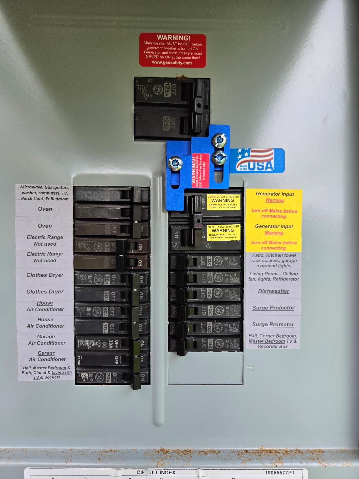 Generator Interlock Kit Compatible with General Electric GE 150 or 200 Amp | Generator Electrical Interlock Kit, 1 1/4 Inch Spacing Between Main and Branch Breaker Panels customer photo 2