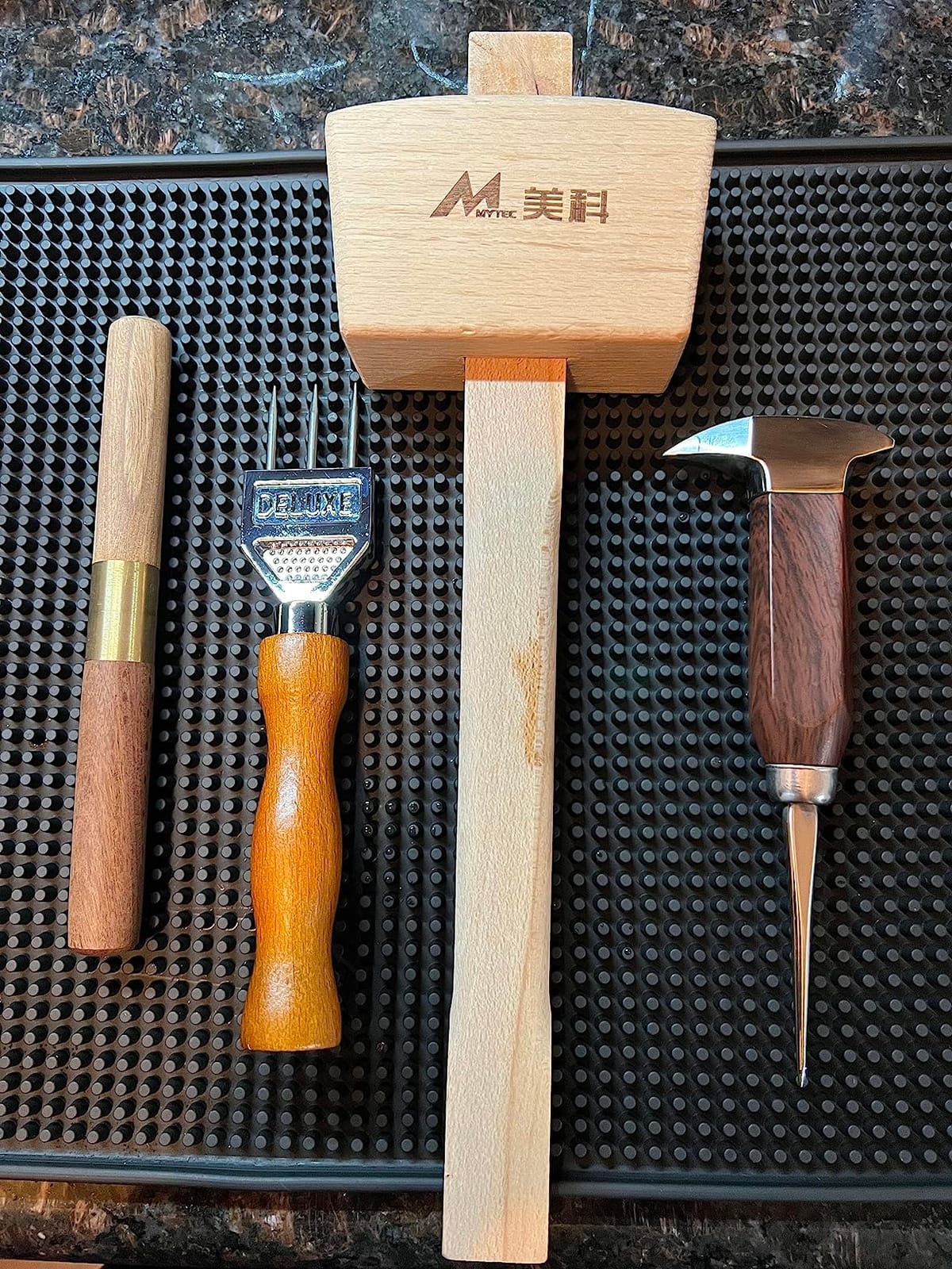Ice Pick Set of 7 - Stainless Steel Ice Chipper Tea Knife with Wooden Handle, Crushed Ice Lewis Bag and Wood Hammer for Breaking Ice Carving Kitchen Tool Bartender Bars Picnics Camping Restaurant customer photo 1