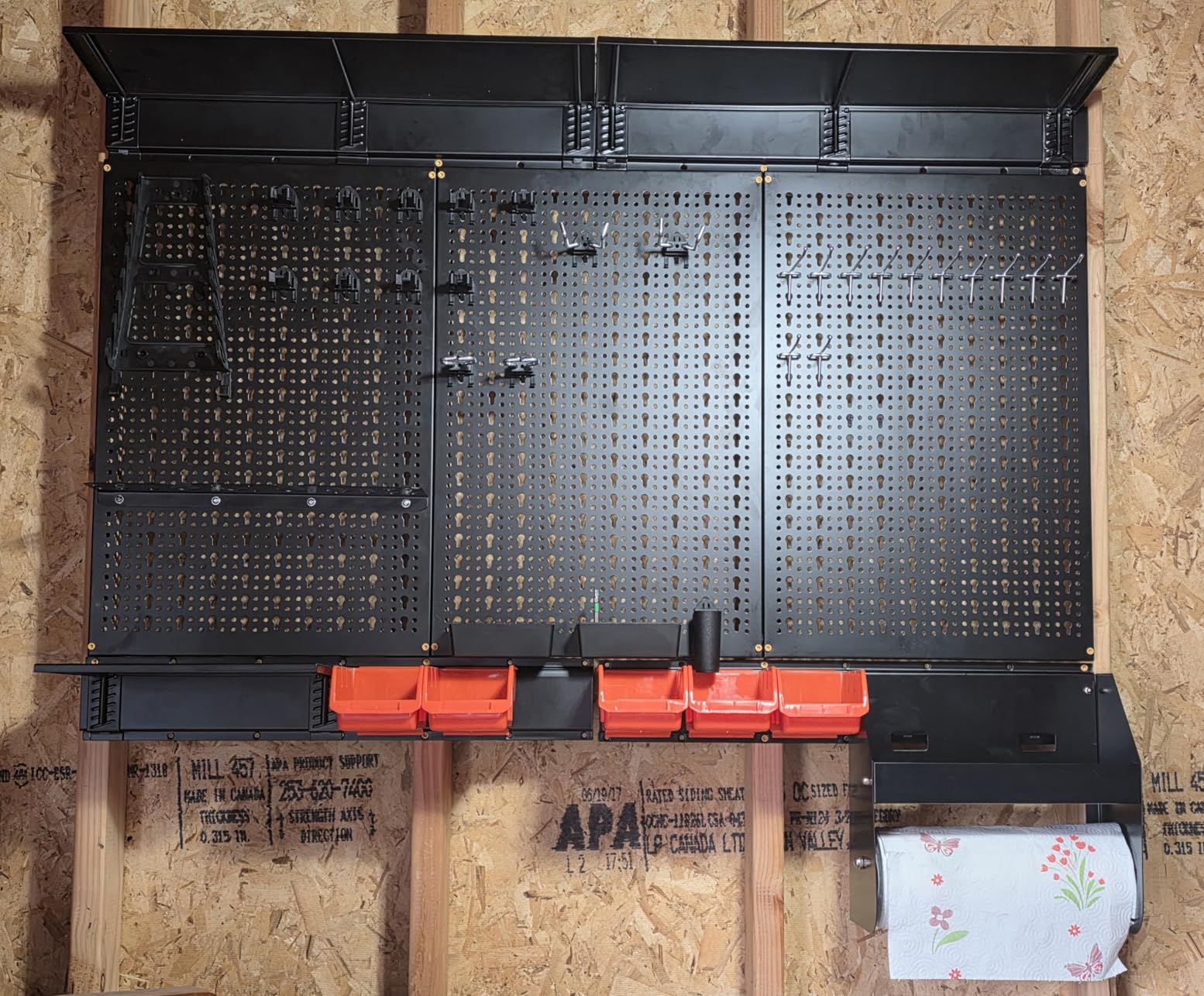 TORACK Metal Pegboard Wall Organizer 24x48 in, Tool Storage Pegboard, Black | Garage Pegboard with Accessories, Wall Mount Storage Bins, Shelves, Peg Board Tool Organizer Kit for Workbench customer photo 2
