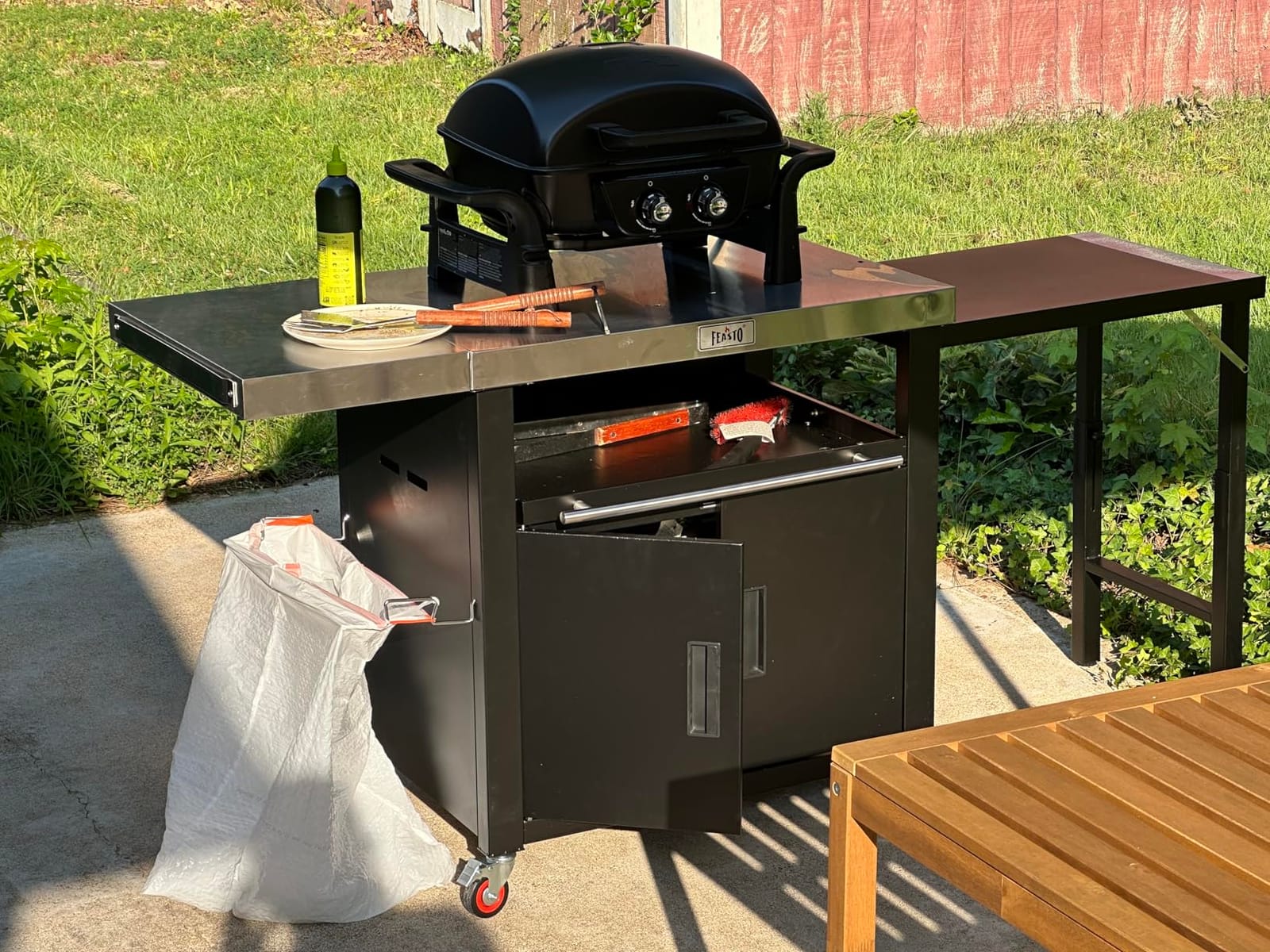 Feasto 3-Tier Outdoor Grill Cart, 26.6