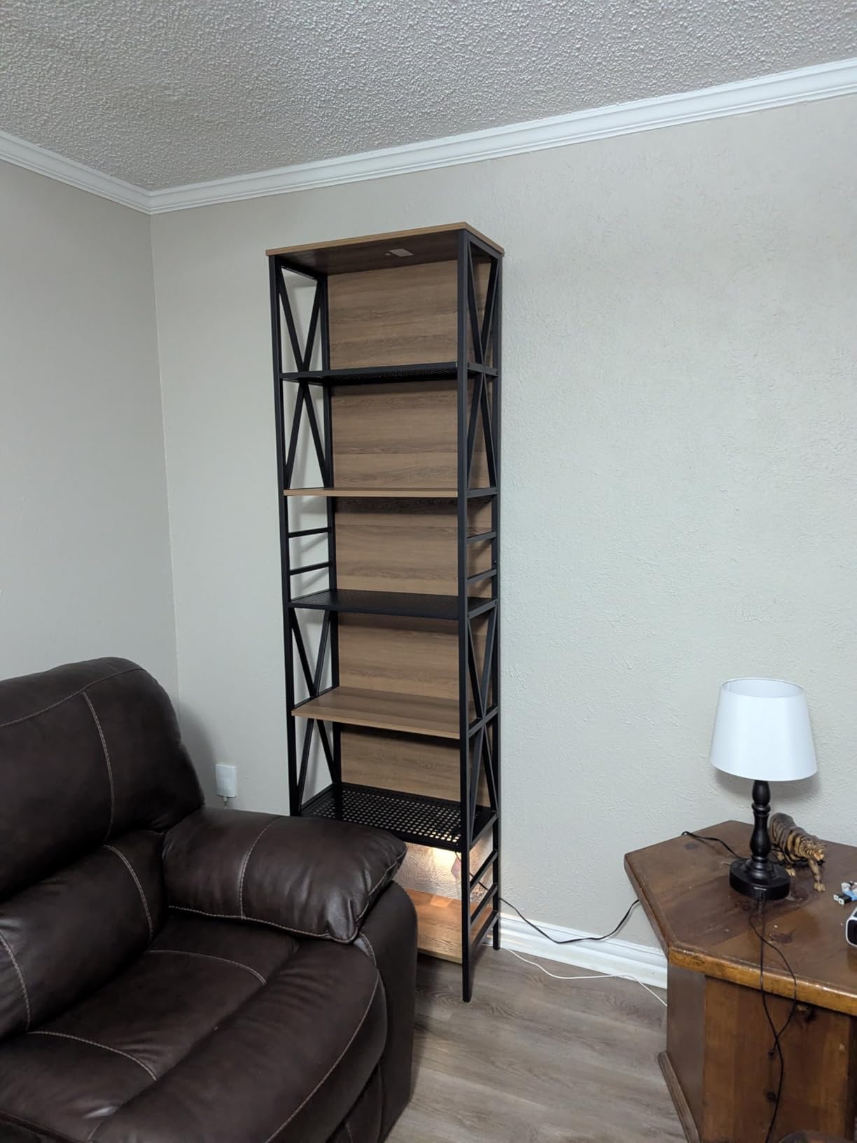 HOMISSUE Tall Bookshelf, 6-Tier Book Shelf, Rustic Wood Metal Bookshelves and Bookcases, Freestanding and Industrial Open Bookcase for Home Office, Living Room and Bedroom, Vintage Brown customer photo 1
