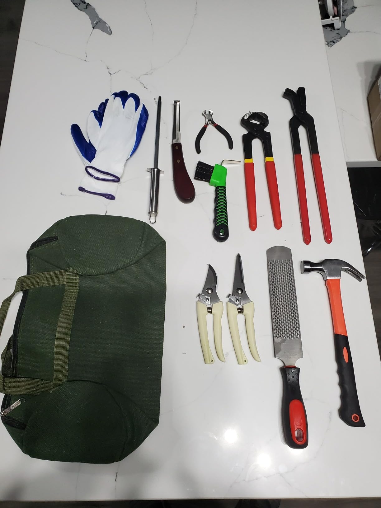 Farrier Tools 12 Pcs Horse Farrier Tools Labor Saving Hoof Trimming Care Tools for Horses Cattle Sheep and Donkeys customer photo 1